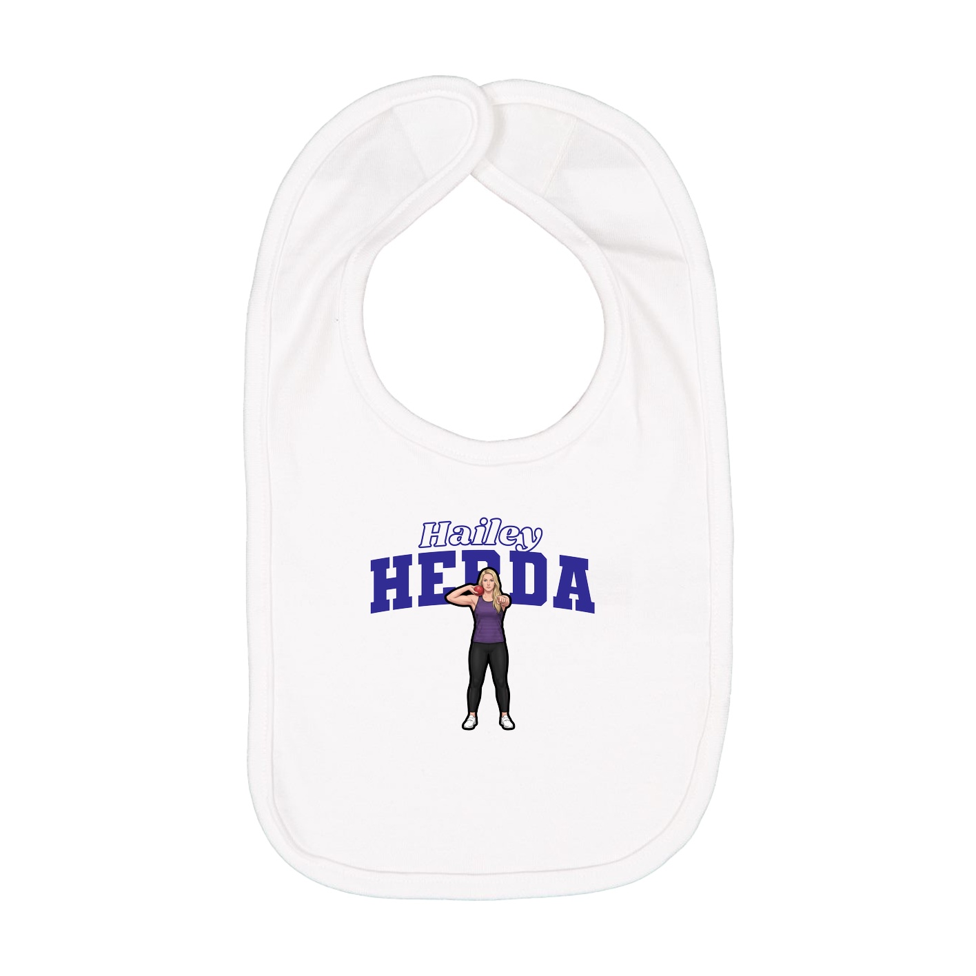Infant Bib — Name Arch in White
