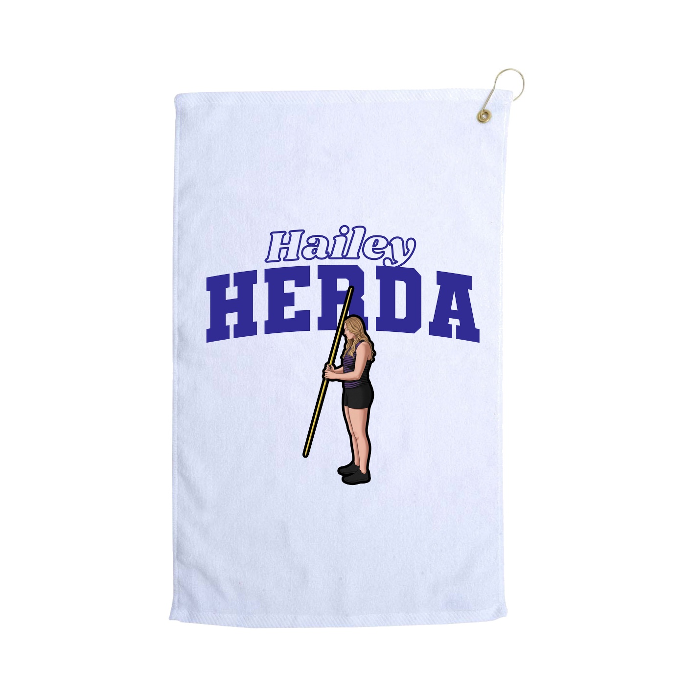 Golf Towel — Name Arch in White