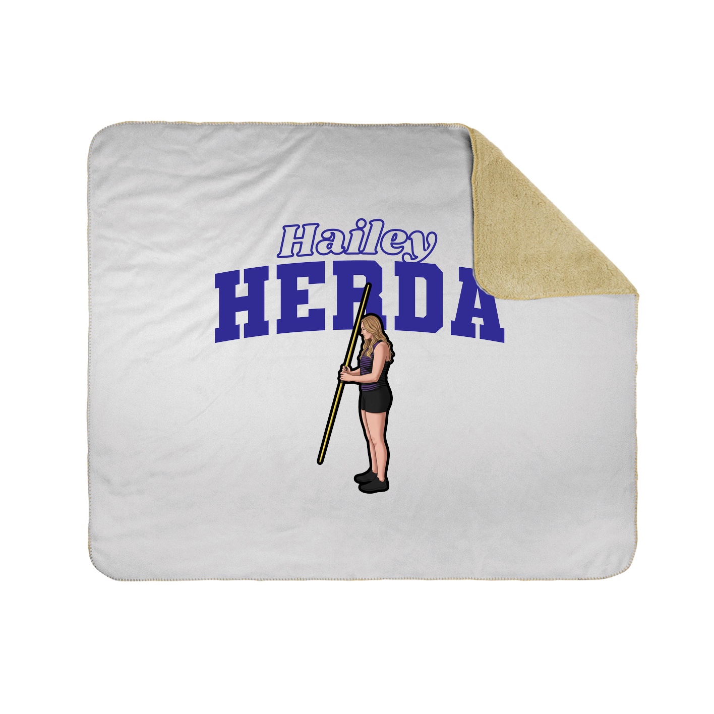 Throw Blanket — Name Arch in White
