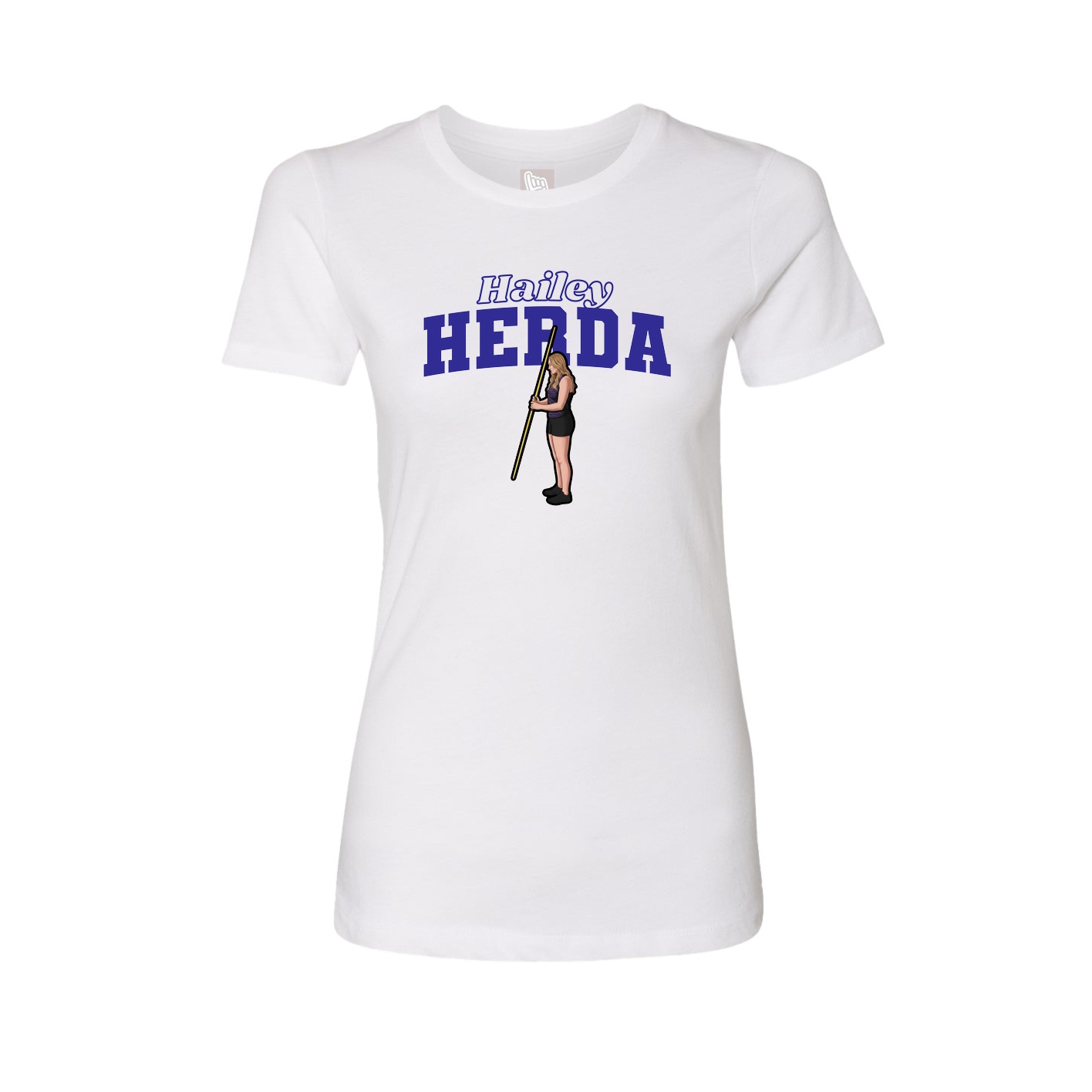Fitted Women's Tee — Name Arch in White