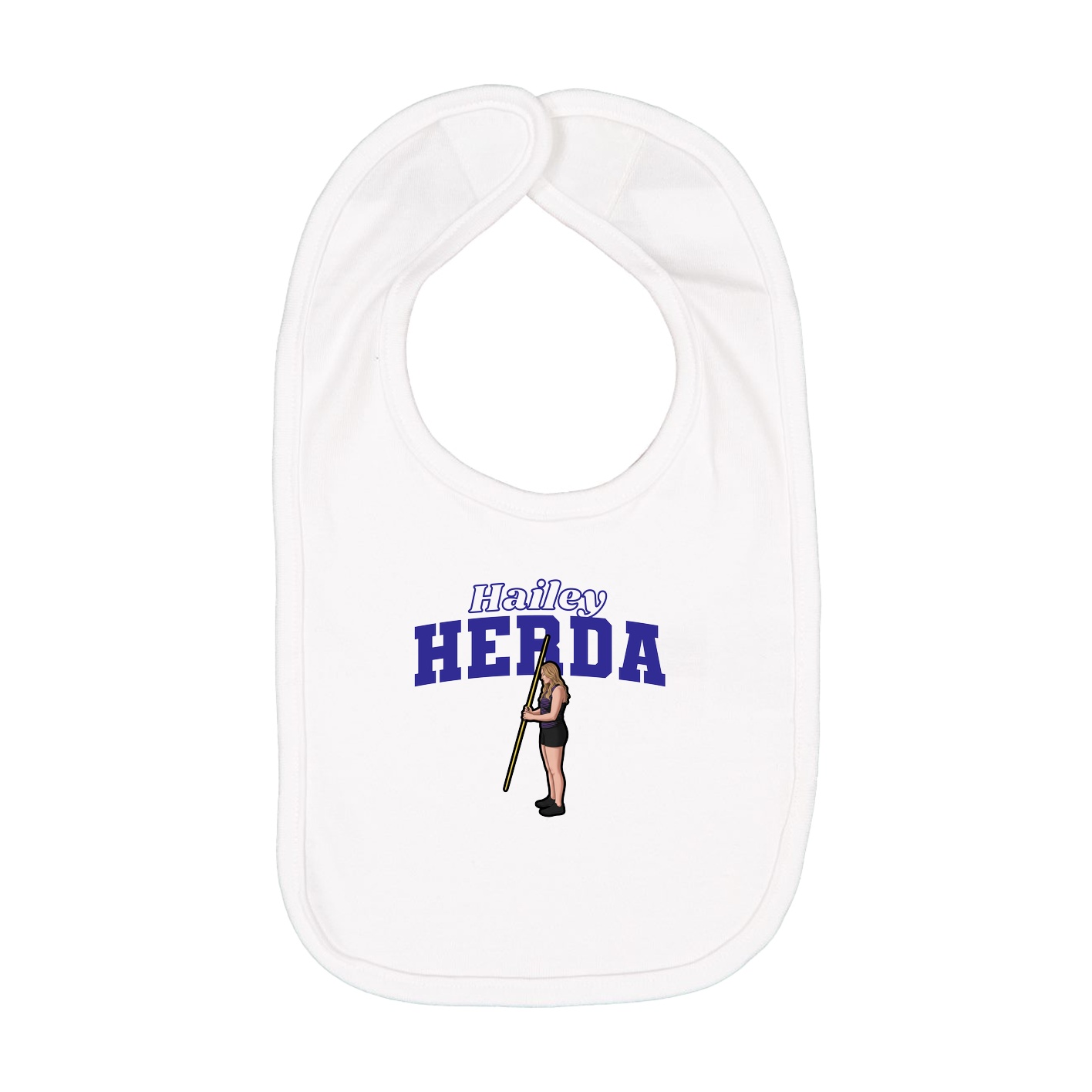 Infant Bib — Name Arch in White