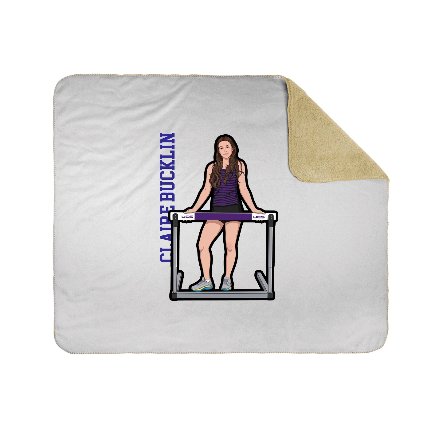 Throw Blanket — Name Vertical in White