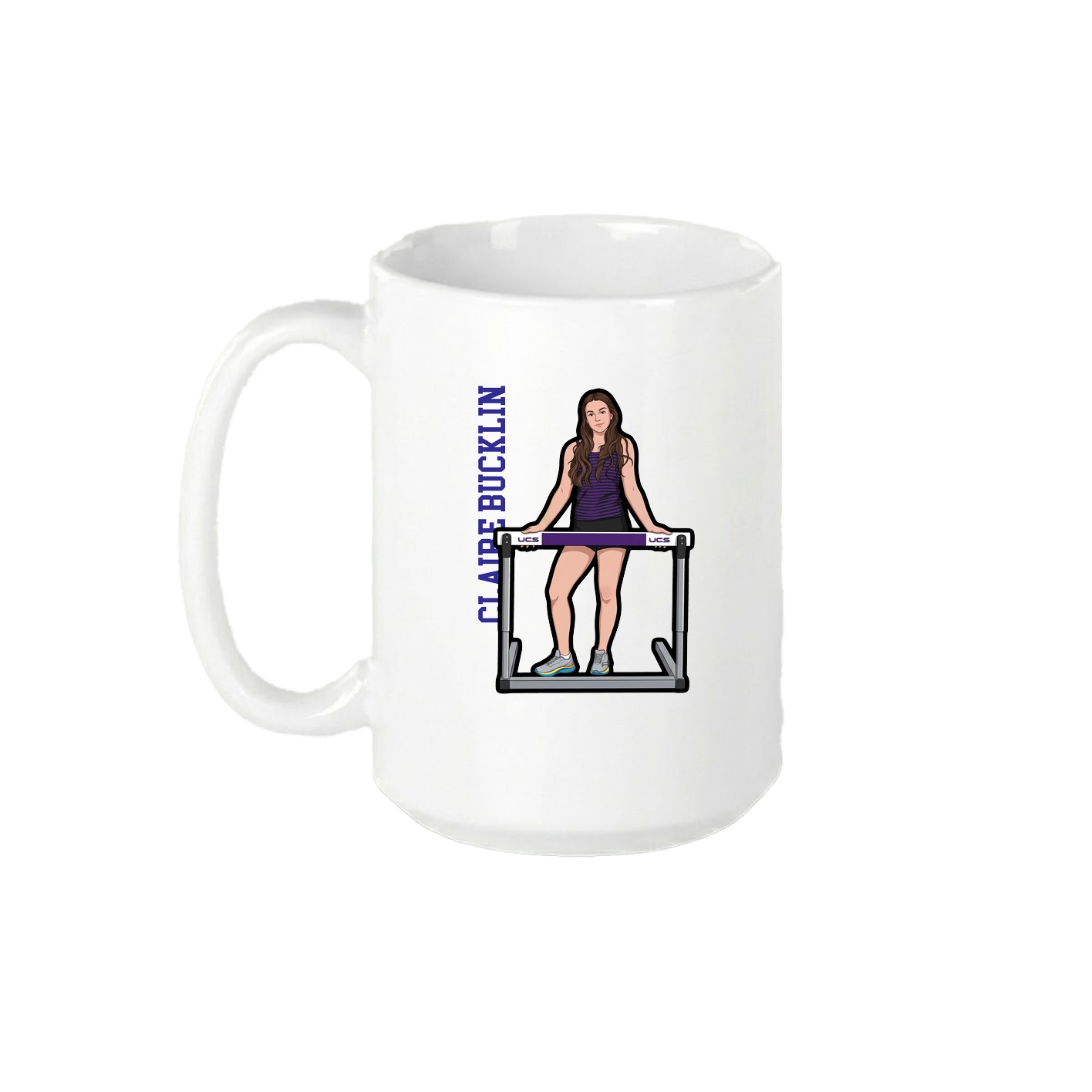 15oz Coffee Mug — Name Vertical in White