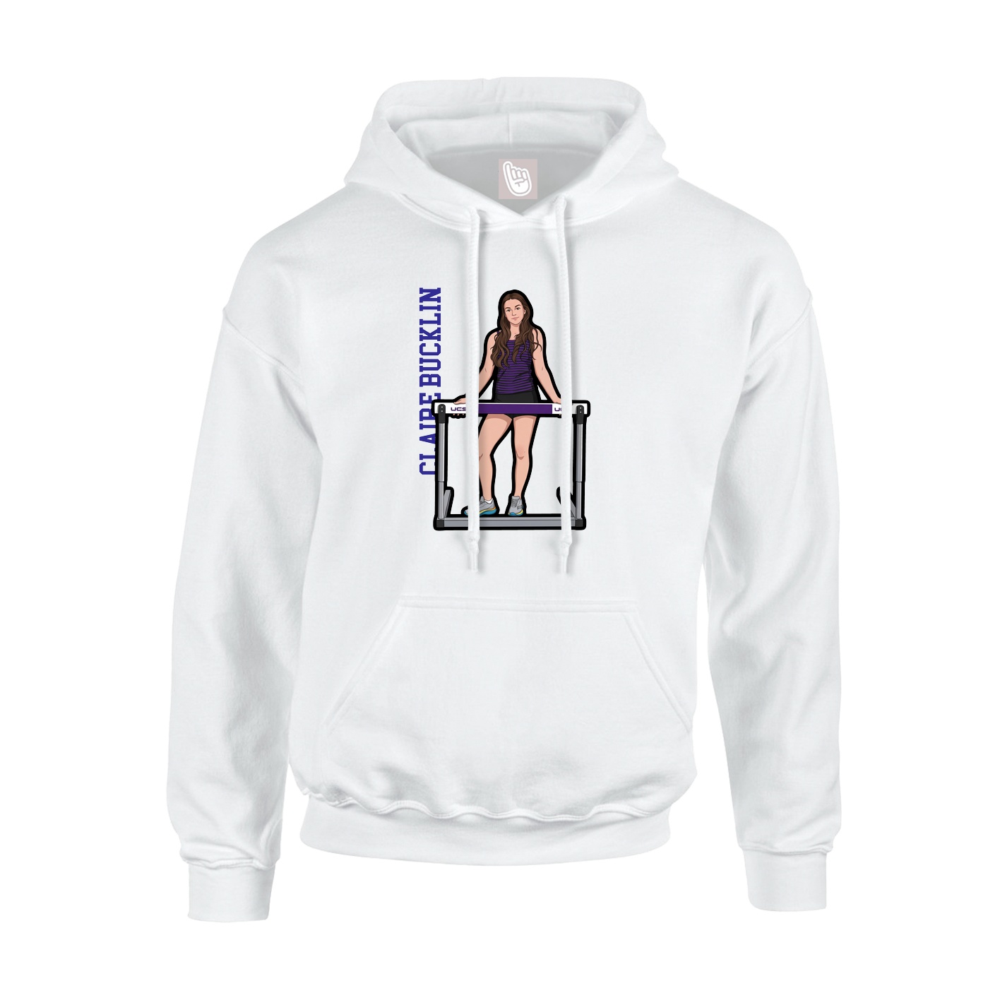 Youth Hoodie — Name Vertical in White