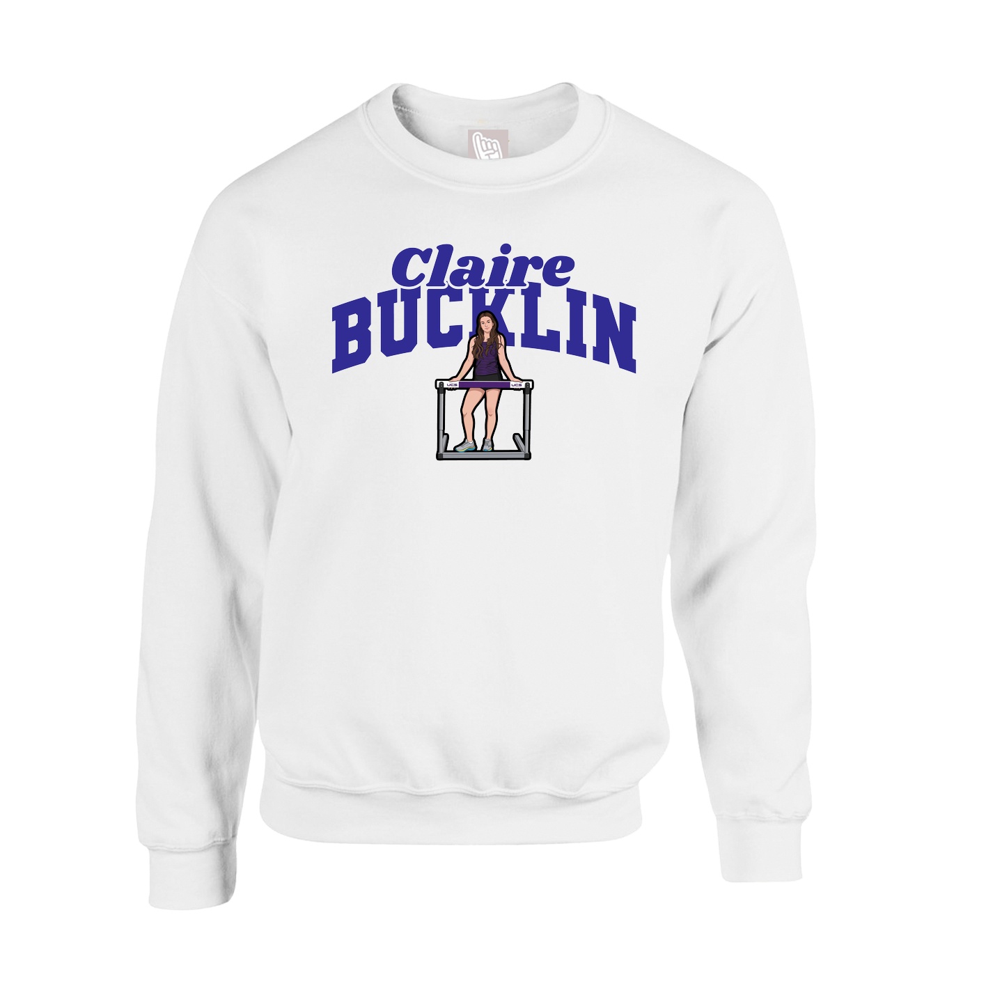 Fleece Crew — Signature Arch in White