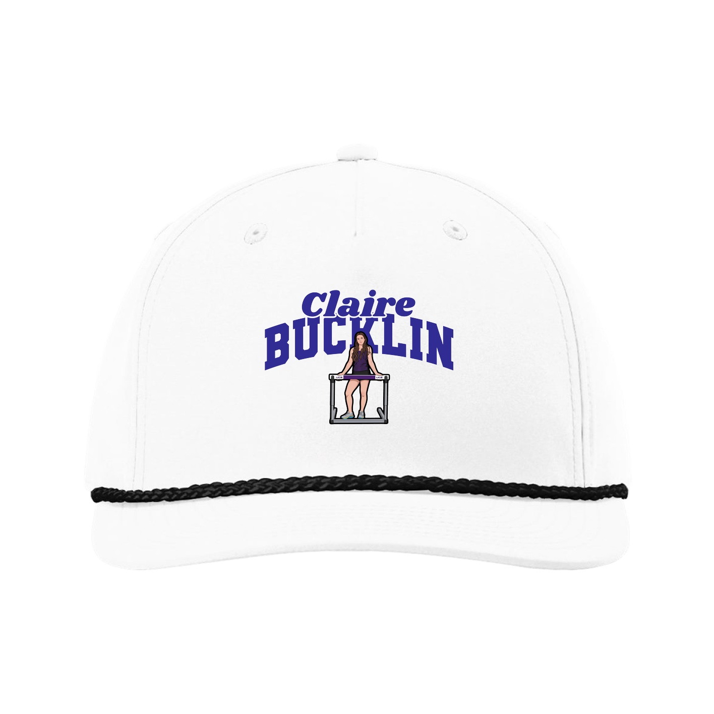Five-Panel Classic Rope Cap — Signature Arch in White