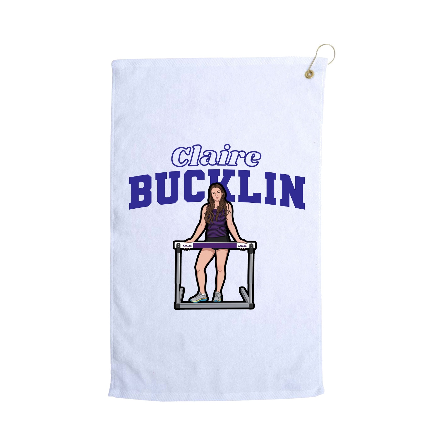 Golf Towel — Name Arch in White