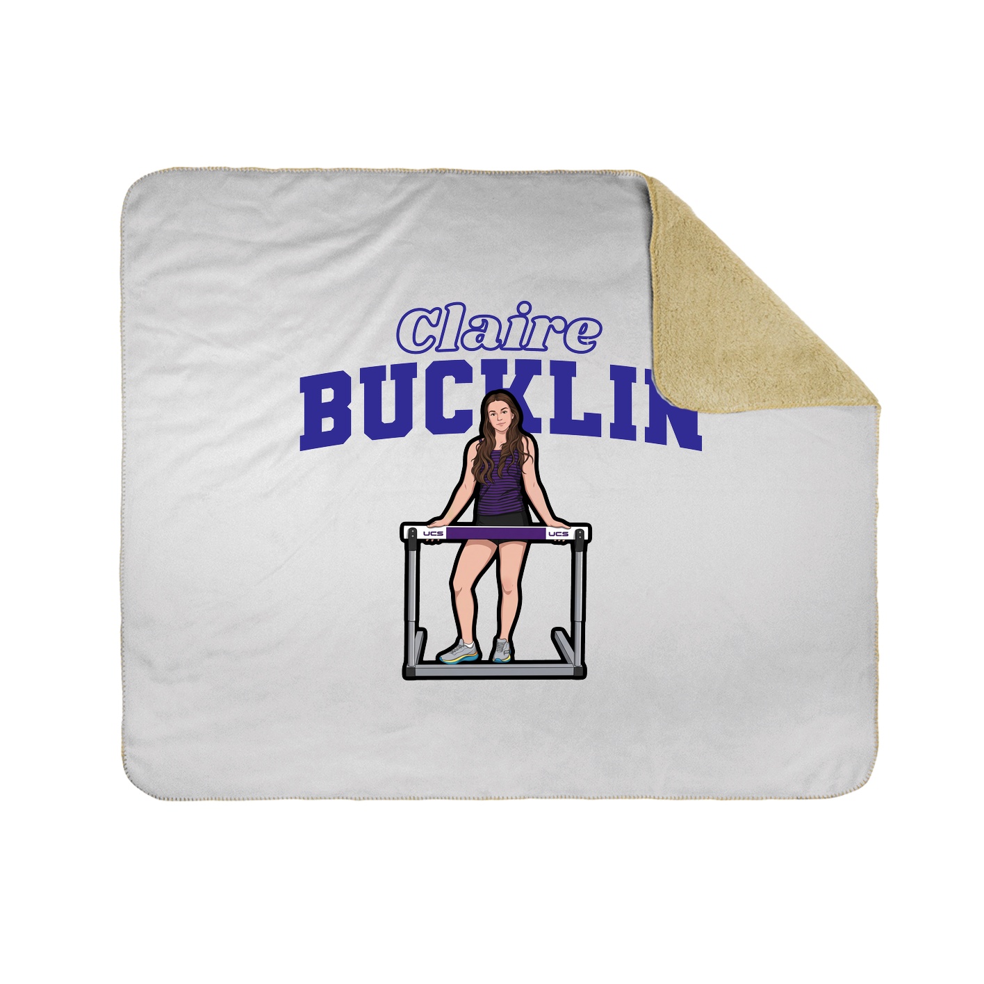 Throw Blanket — Name Arch in White