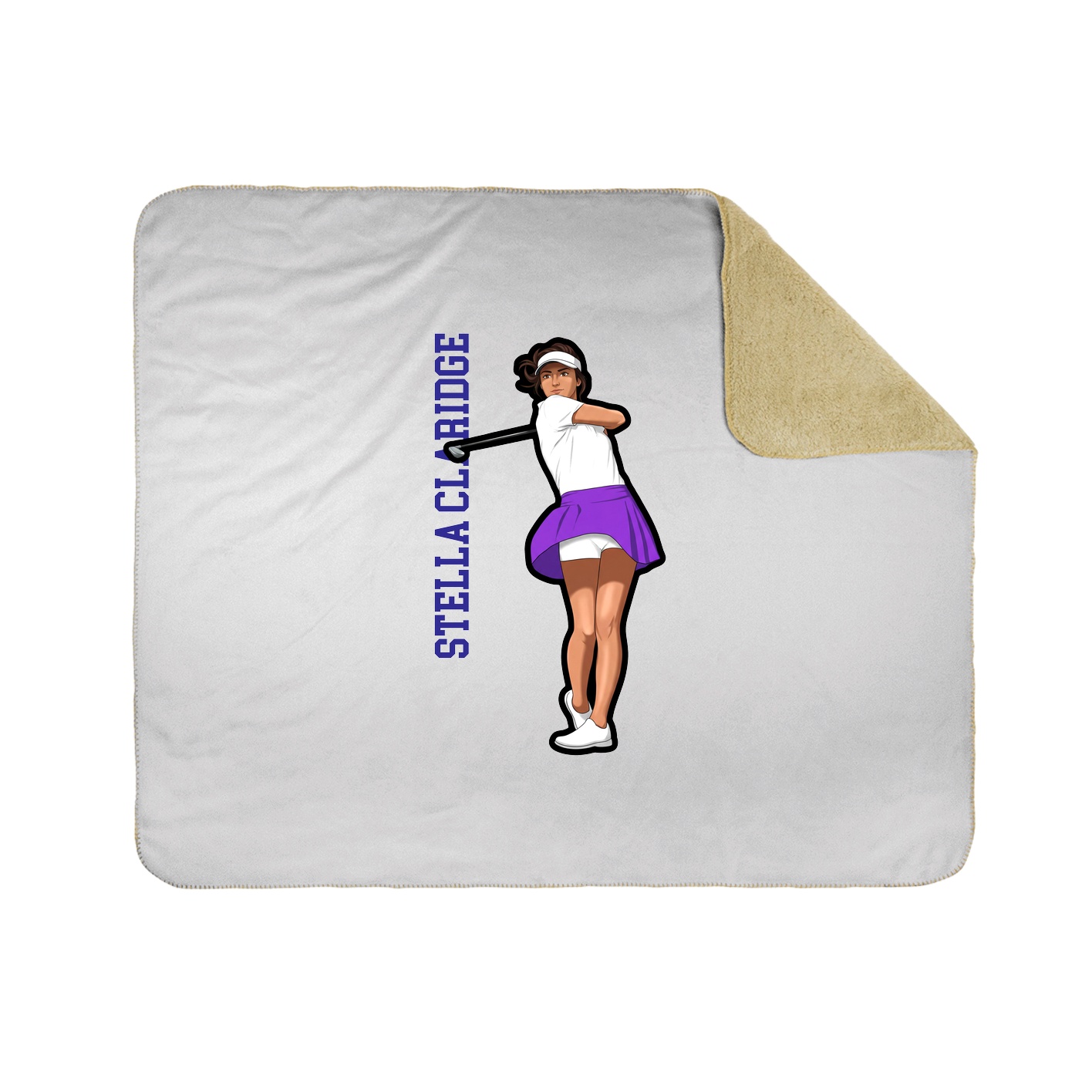 Throw Blanket — Name Vertical in White