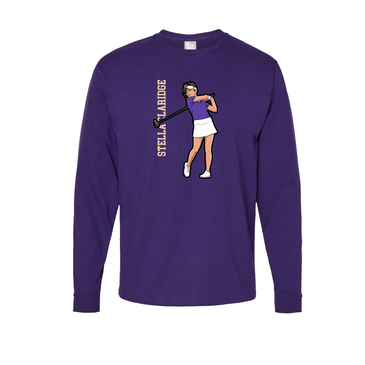 Long Sleeve Tee — Name Vertical in Purple