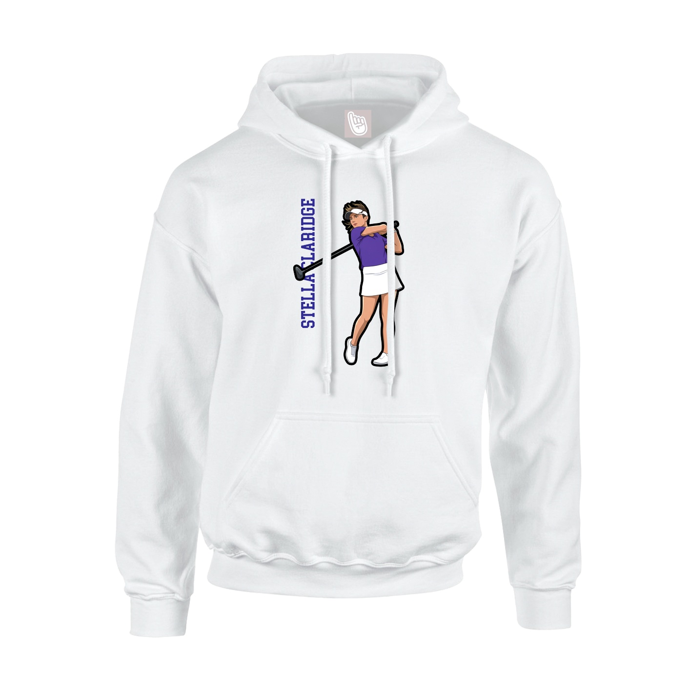 Youth Hoodie — Name Vertical in White