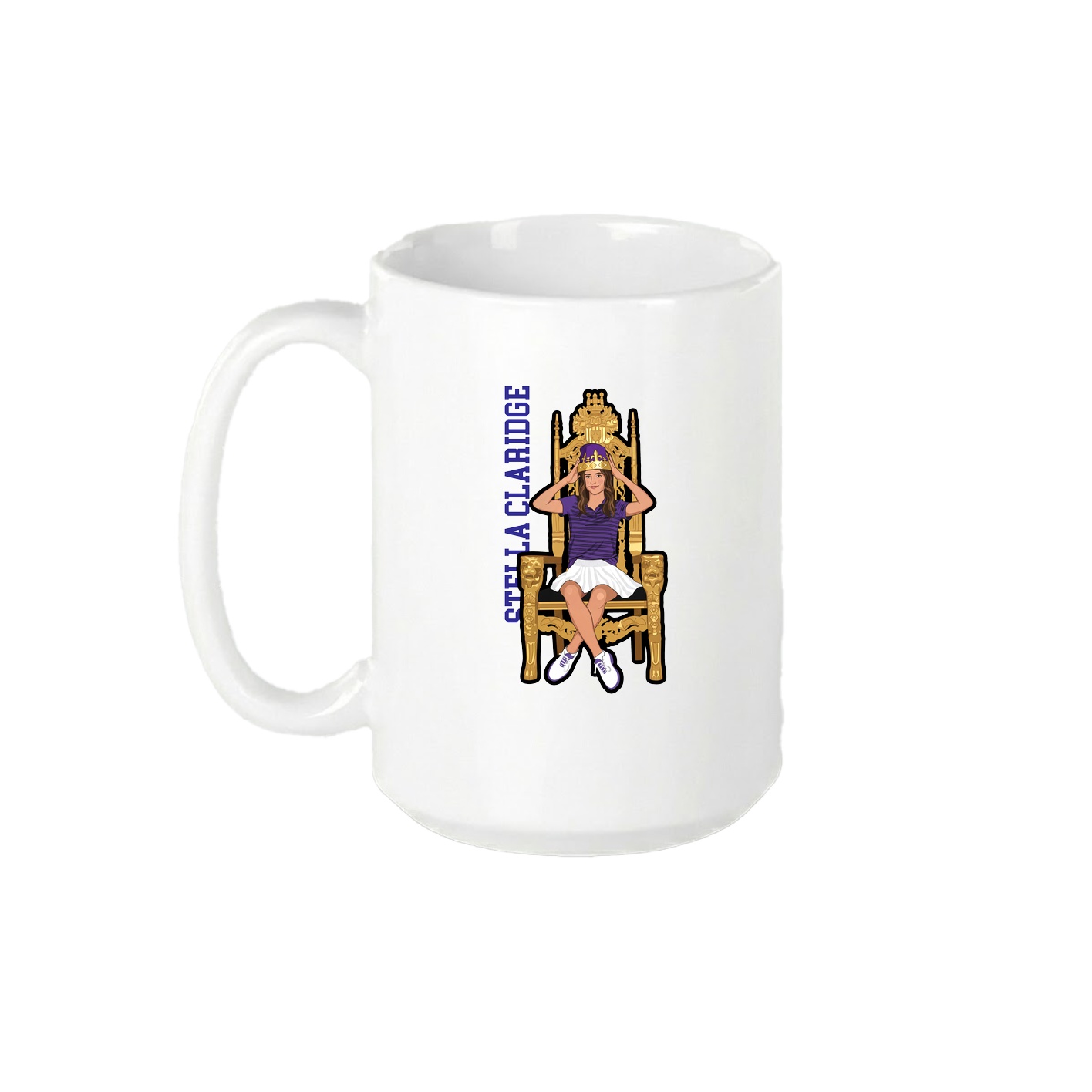 15oz Coffee Mug — Name Vertical in White