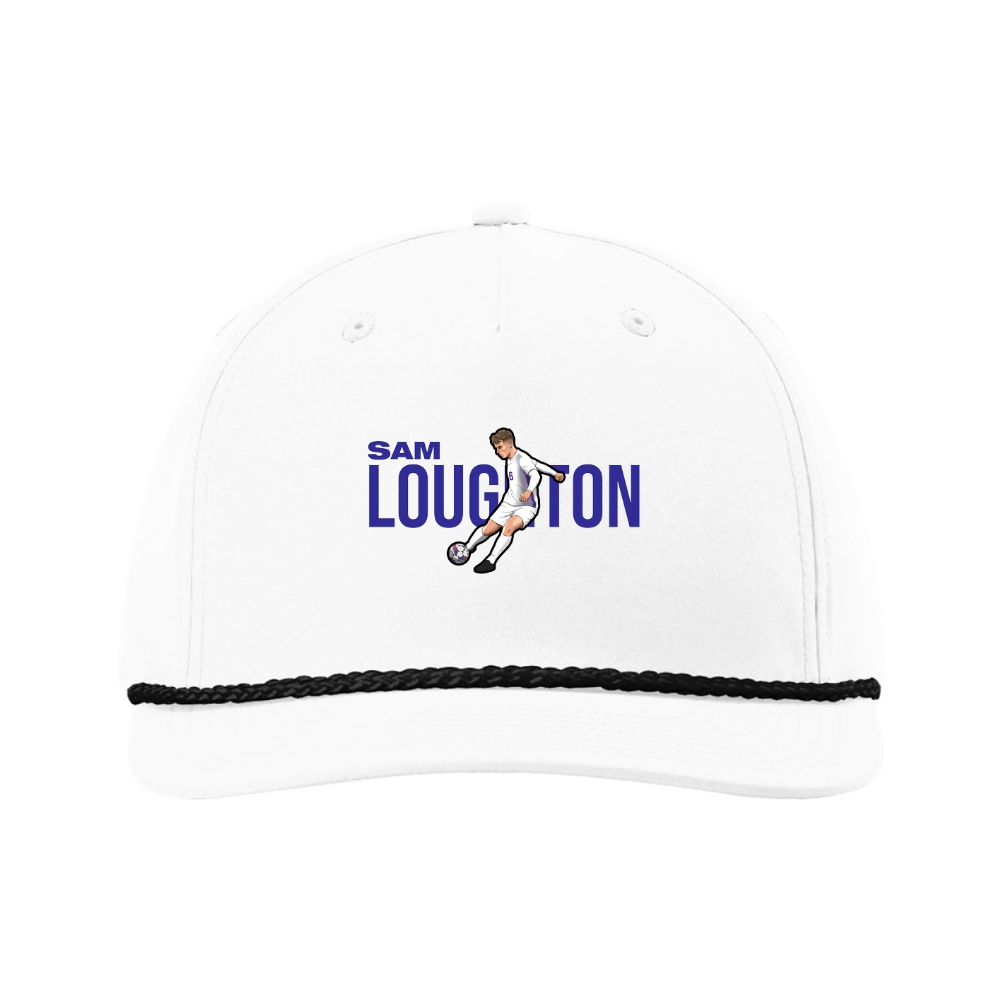 Five-Panel Classic Rope Cap — Player Name in White