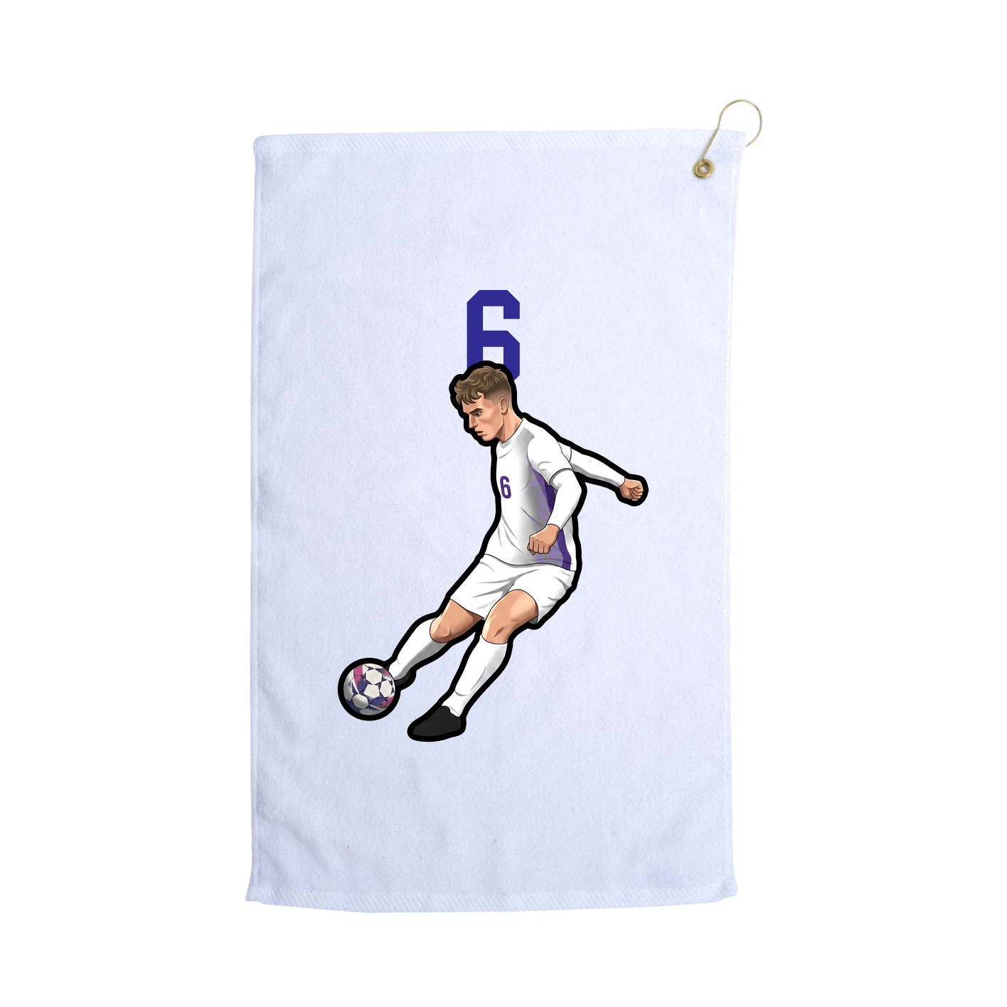 Golf Towel — Number Top in White