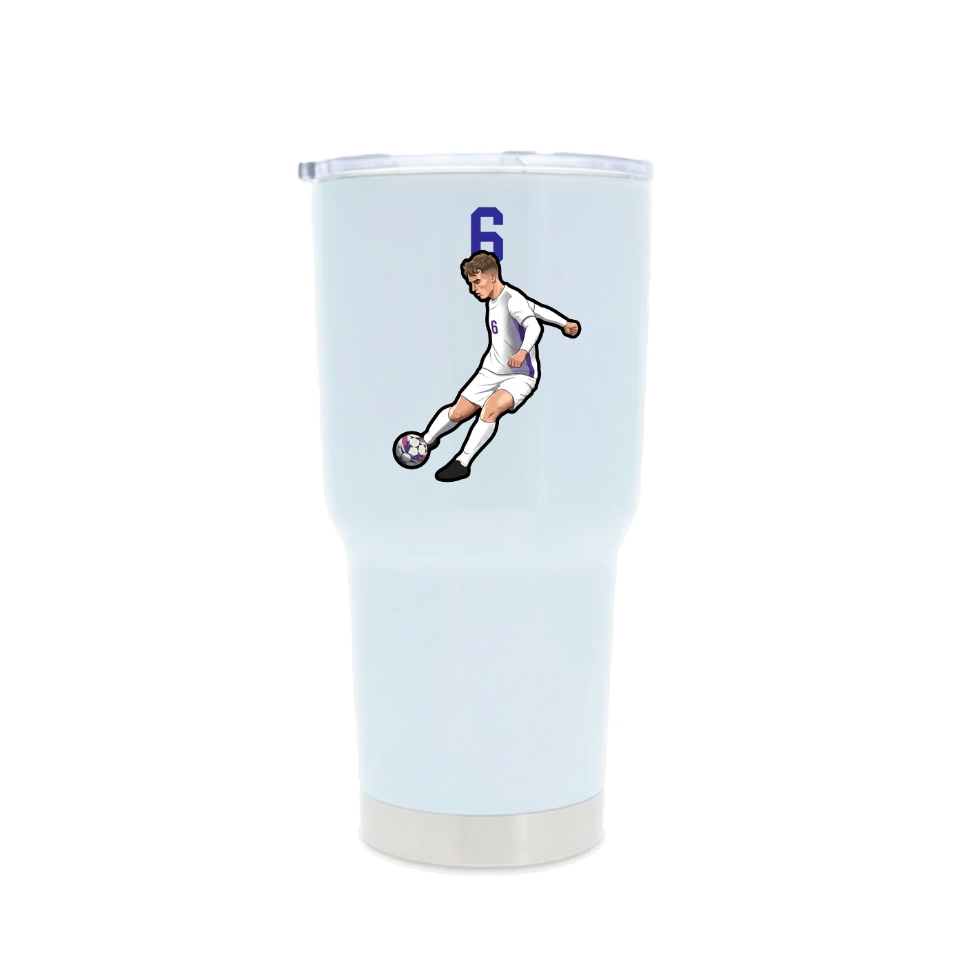 30oz Stainless Steel Tumbler — Number Top in White