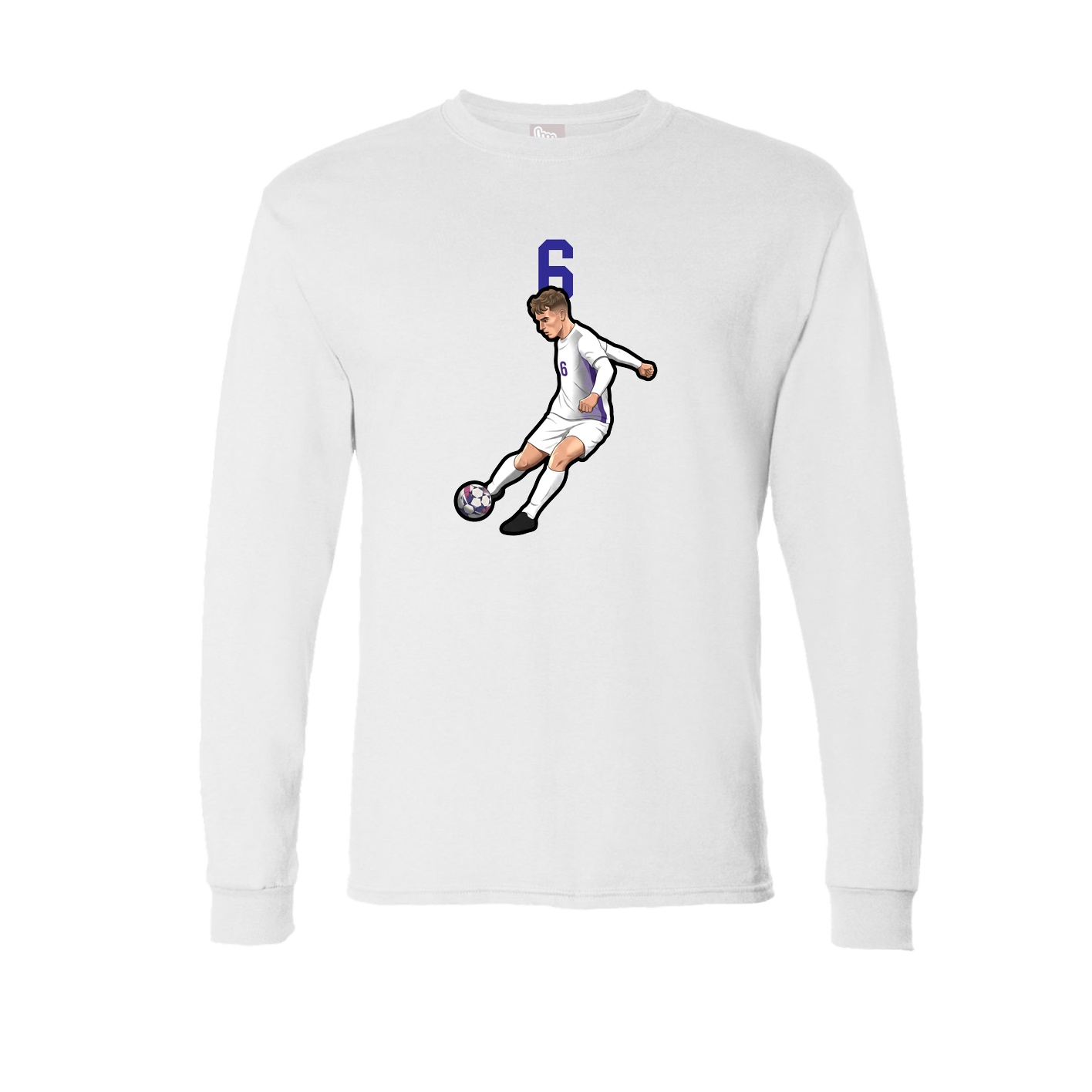 Long Sleeve Tee — Number Top in White