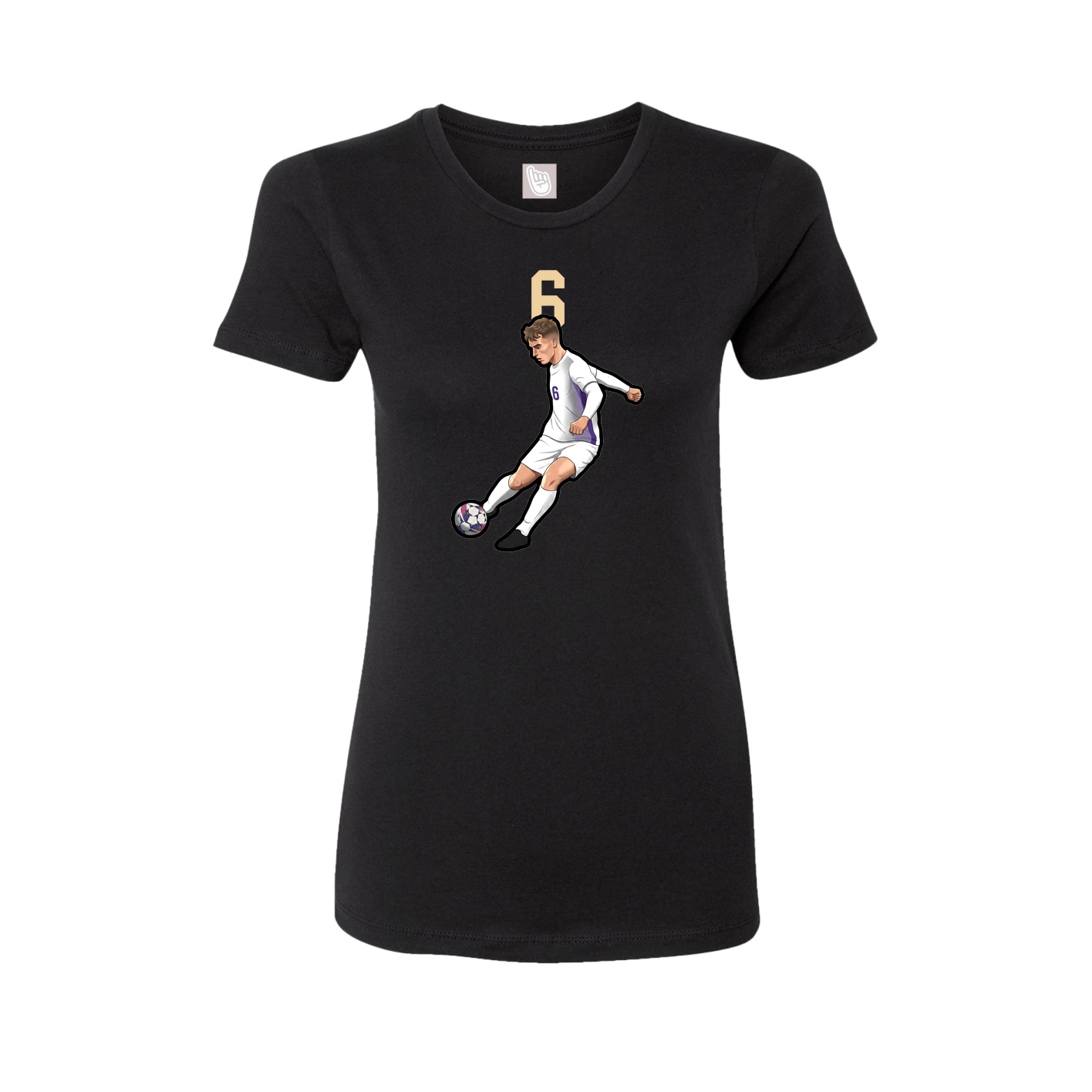 Fitted Women's Tee — Number Top in Black