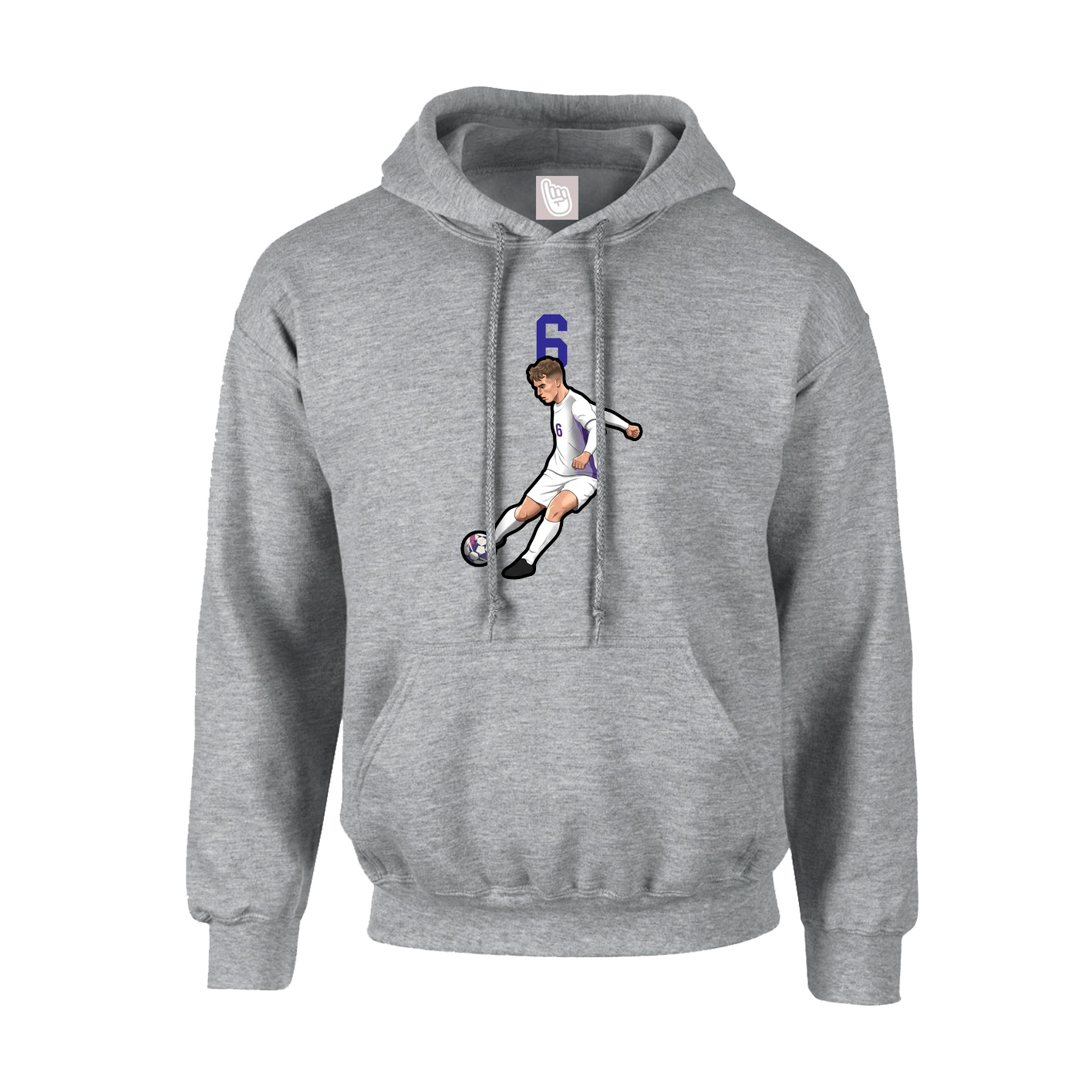 Hoodie — Number Top in Grey