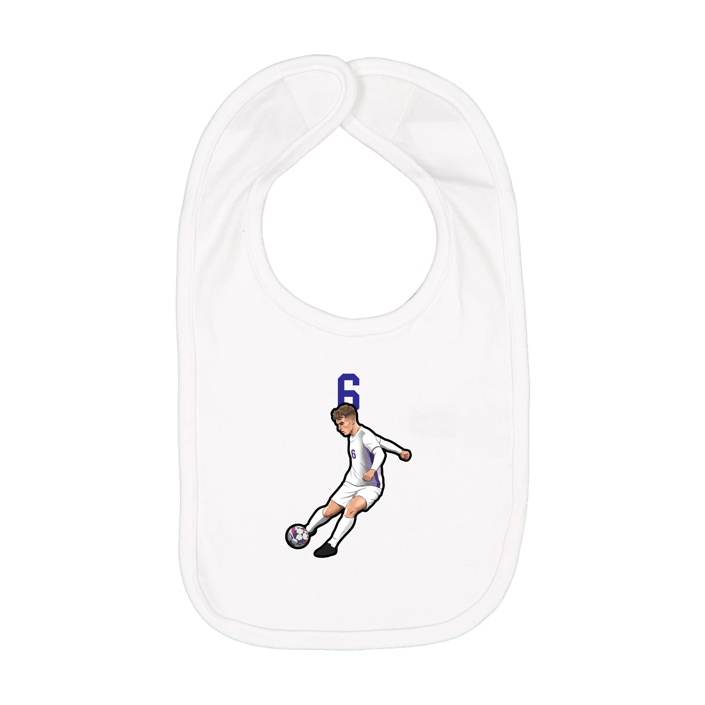Infant Bib — Number Top in White