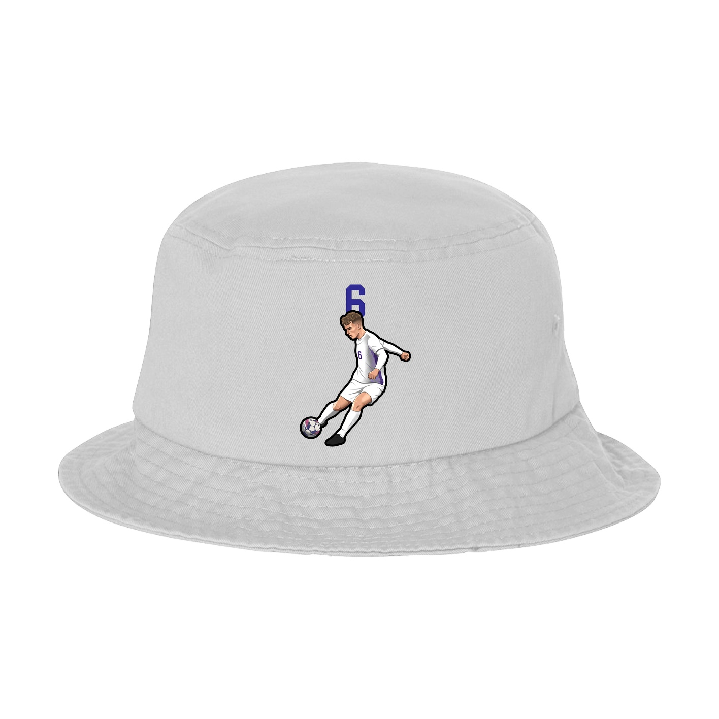 Bucket Cap — Number Top in White