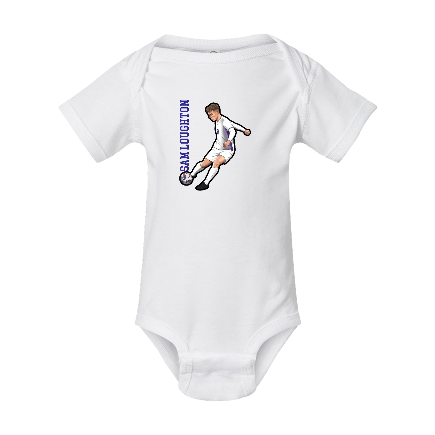 Baby Onesie — Name Vertical in White