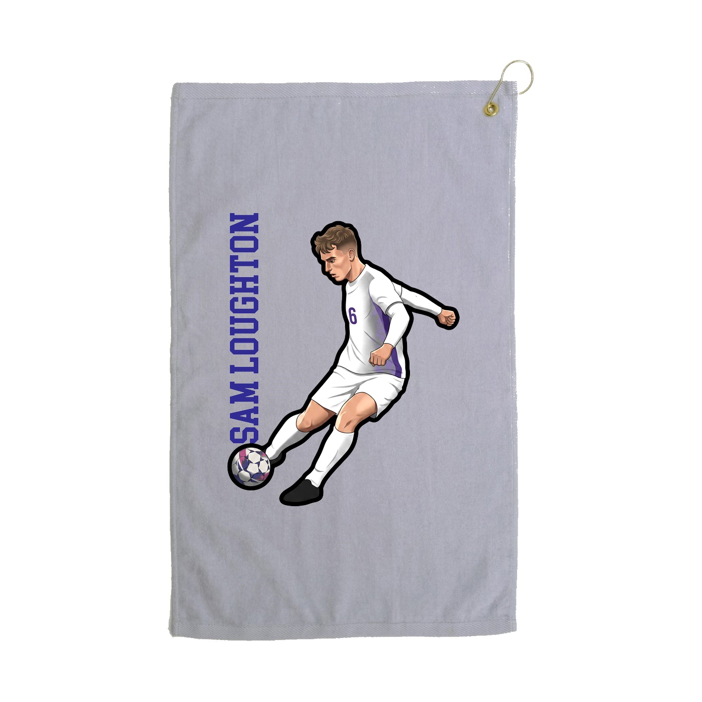 Golf Towel — Name Vertical in Grey