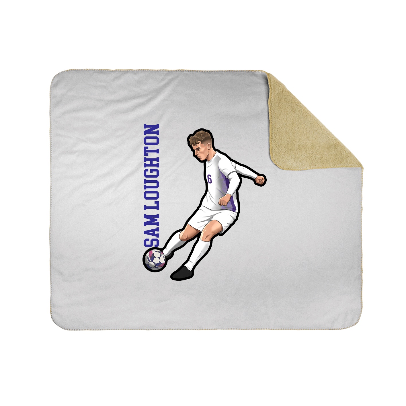 Throw Blanket — Name Vertical in White