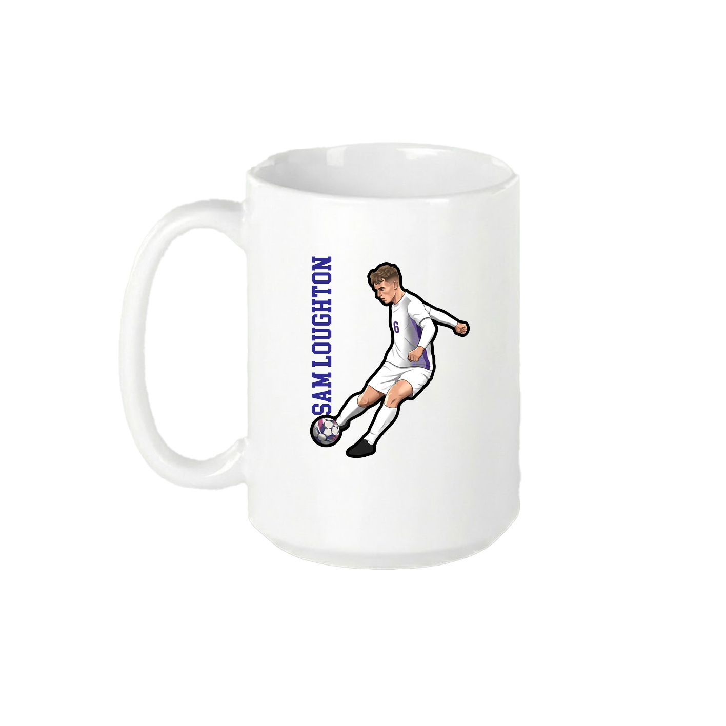 15oz Coffee Mug — Name Vertical in White
