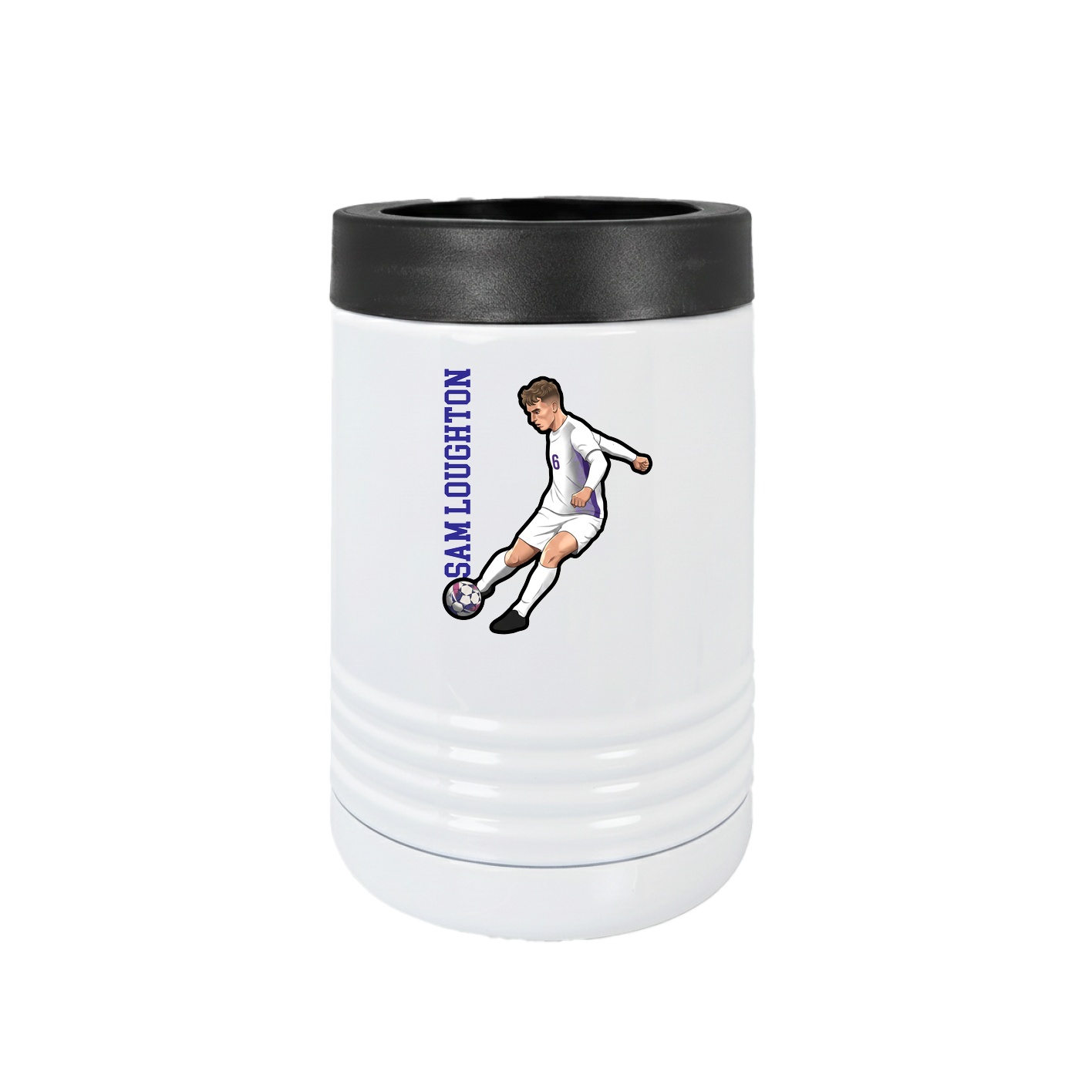 Beverage Holder — Name Vertical in White