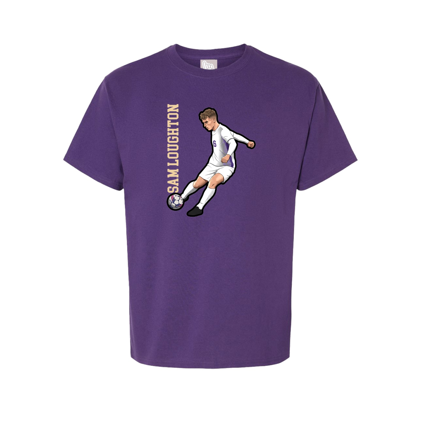 Youth Tee — Name Vertical in Purple