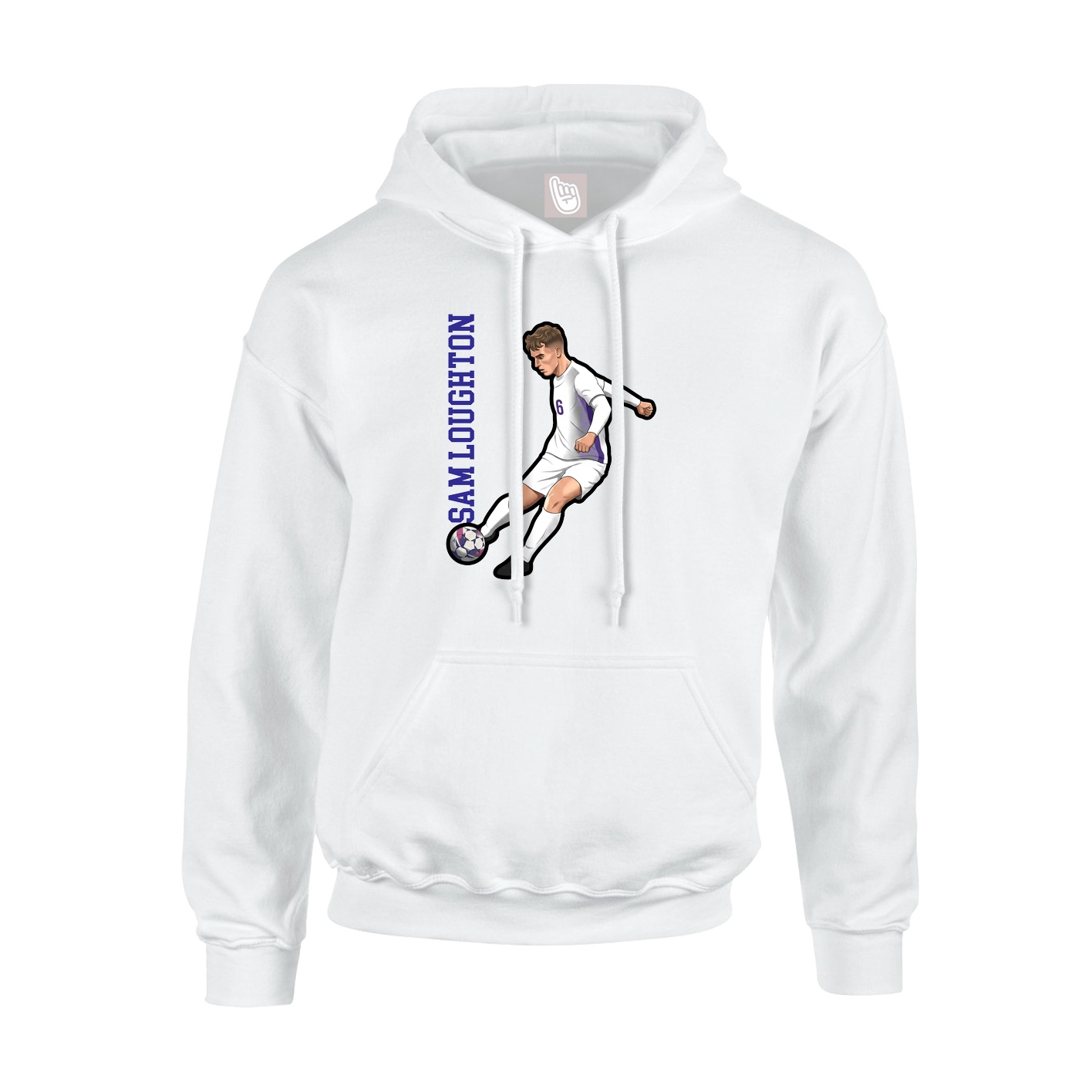 Hoodie — Name Vertical in White