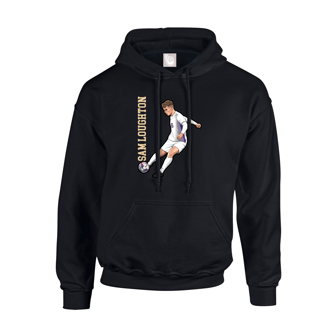 Youth Hoodie — Name Vertical in Black