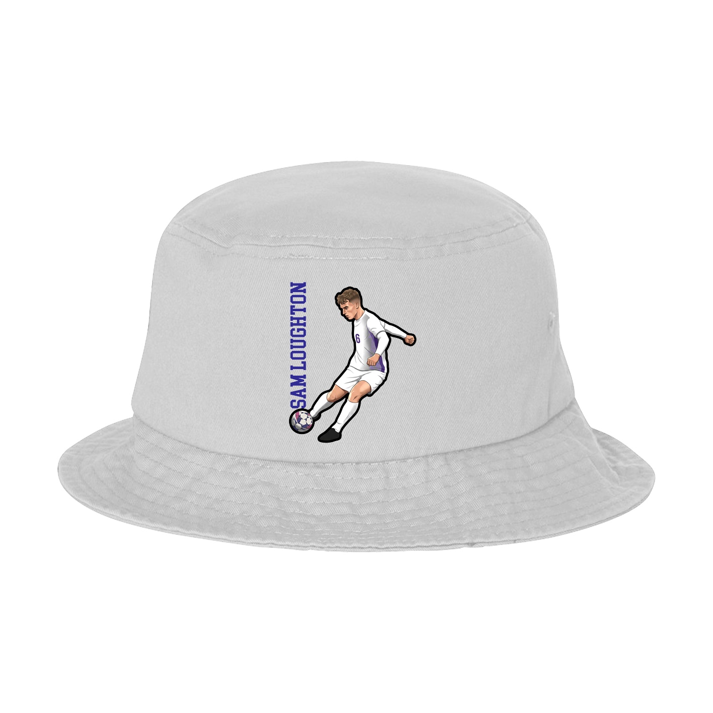 Bucket Cap — Name Vertical in White