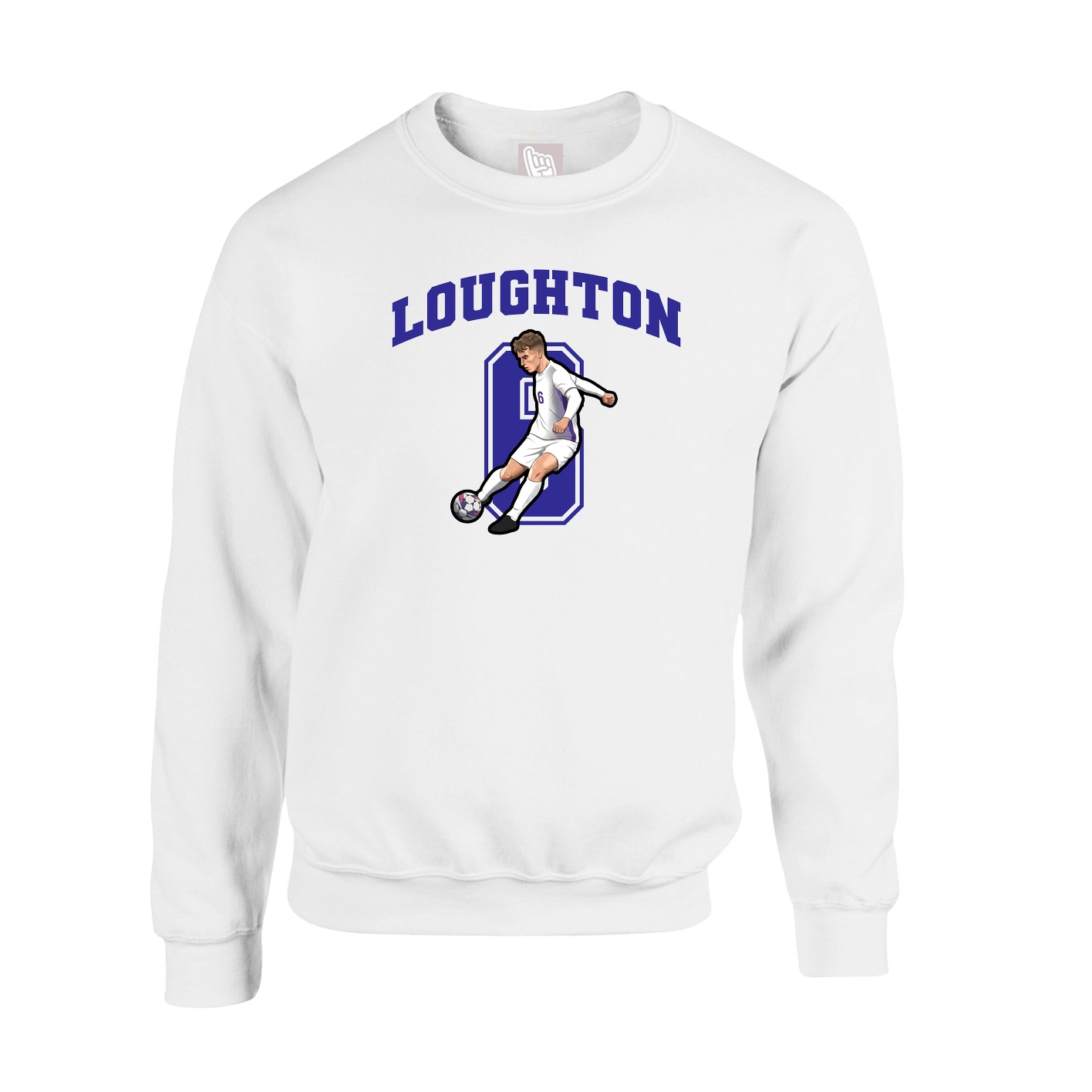 Fleece Crew — Number in White
