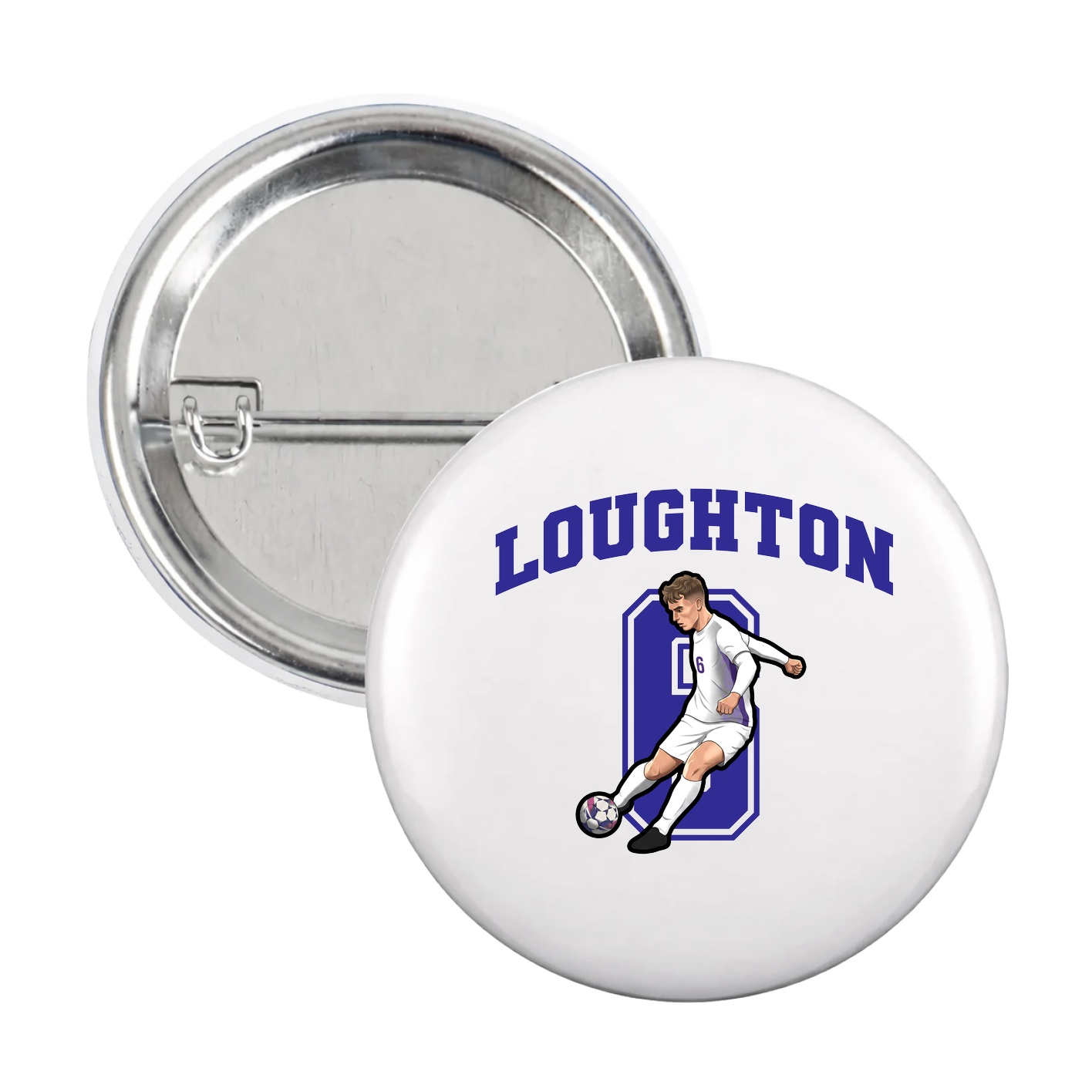 Game Day Button — Number in White