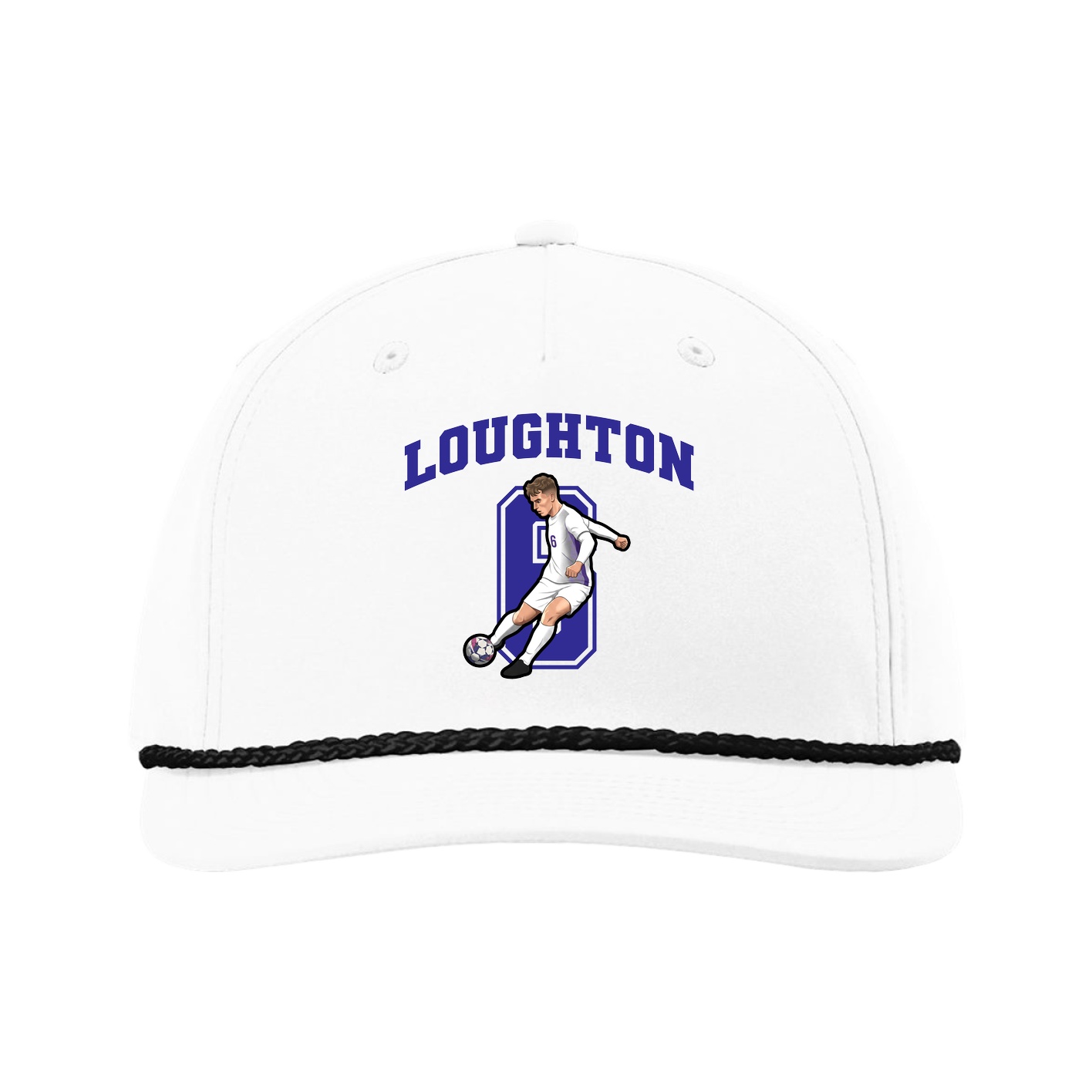 Five-Panel Classic Rope Cap — Number in White