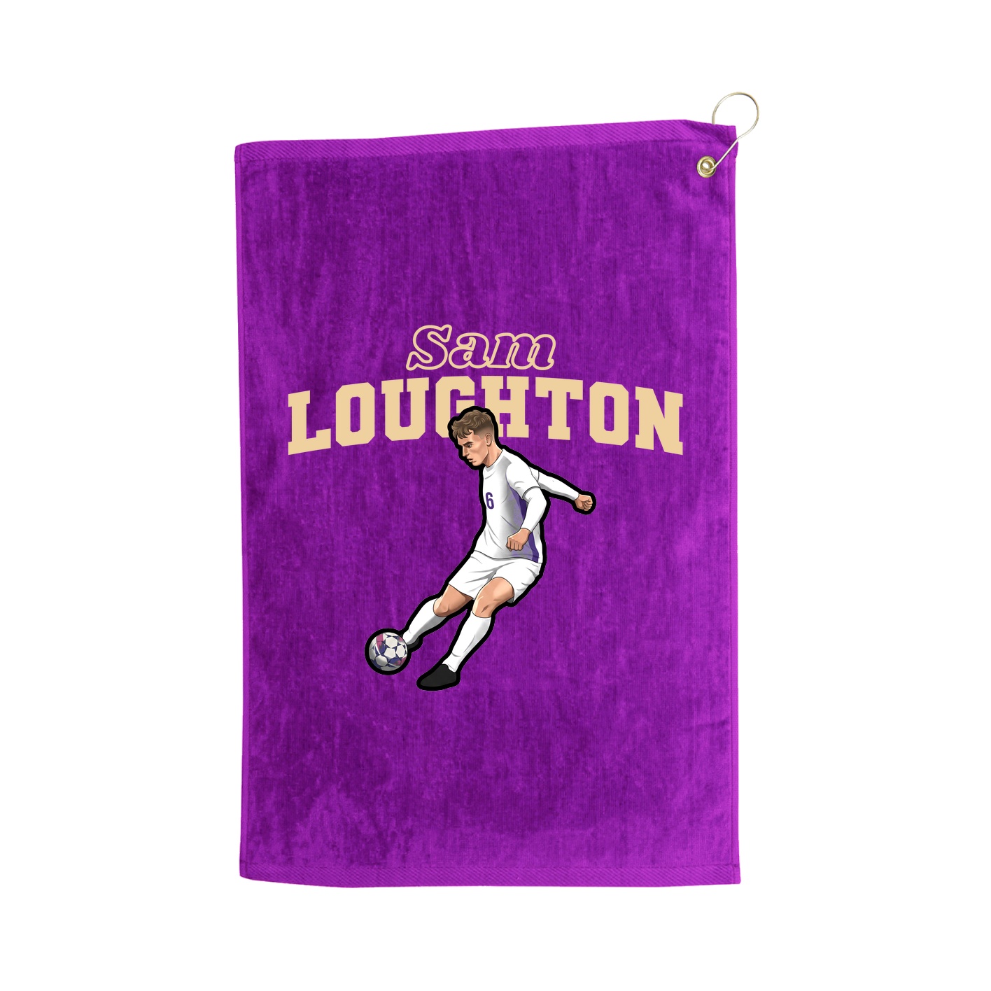 Golf Towel — Name Arch in Purple