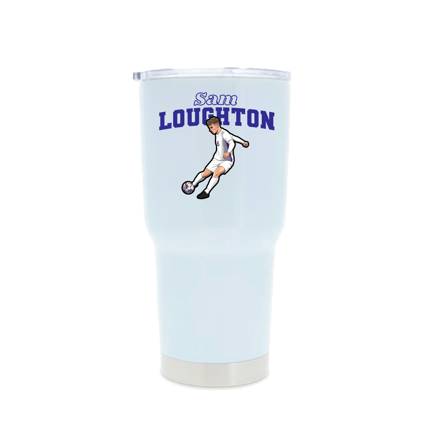 30oz Stainless Steel Tumbler — Name Arch in White