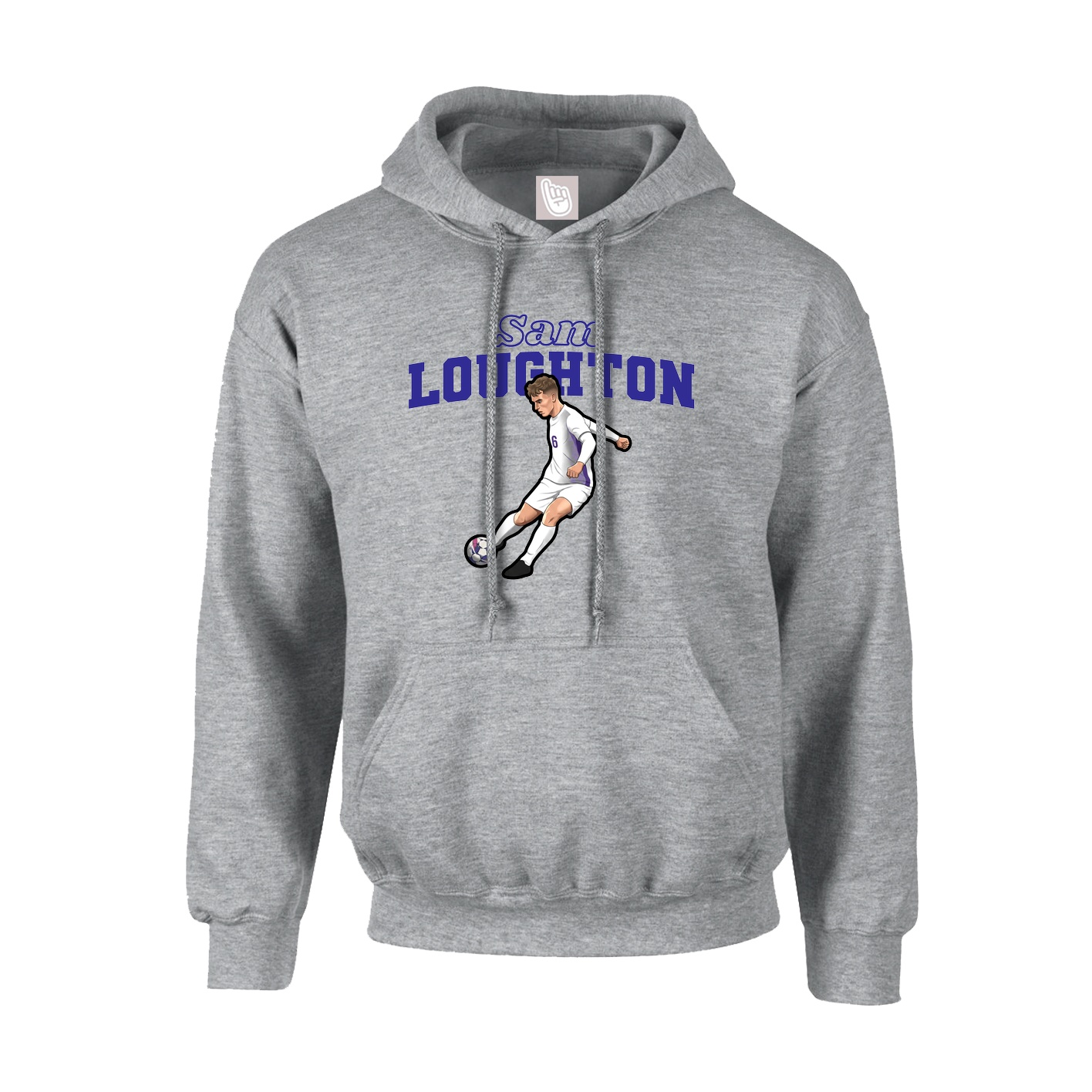 Youth Hoodie — Name Arch in Grey