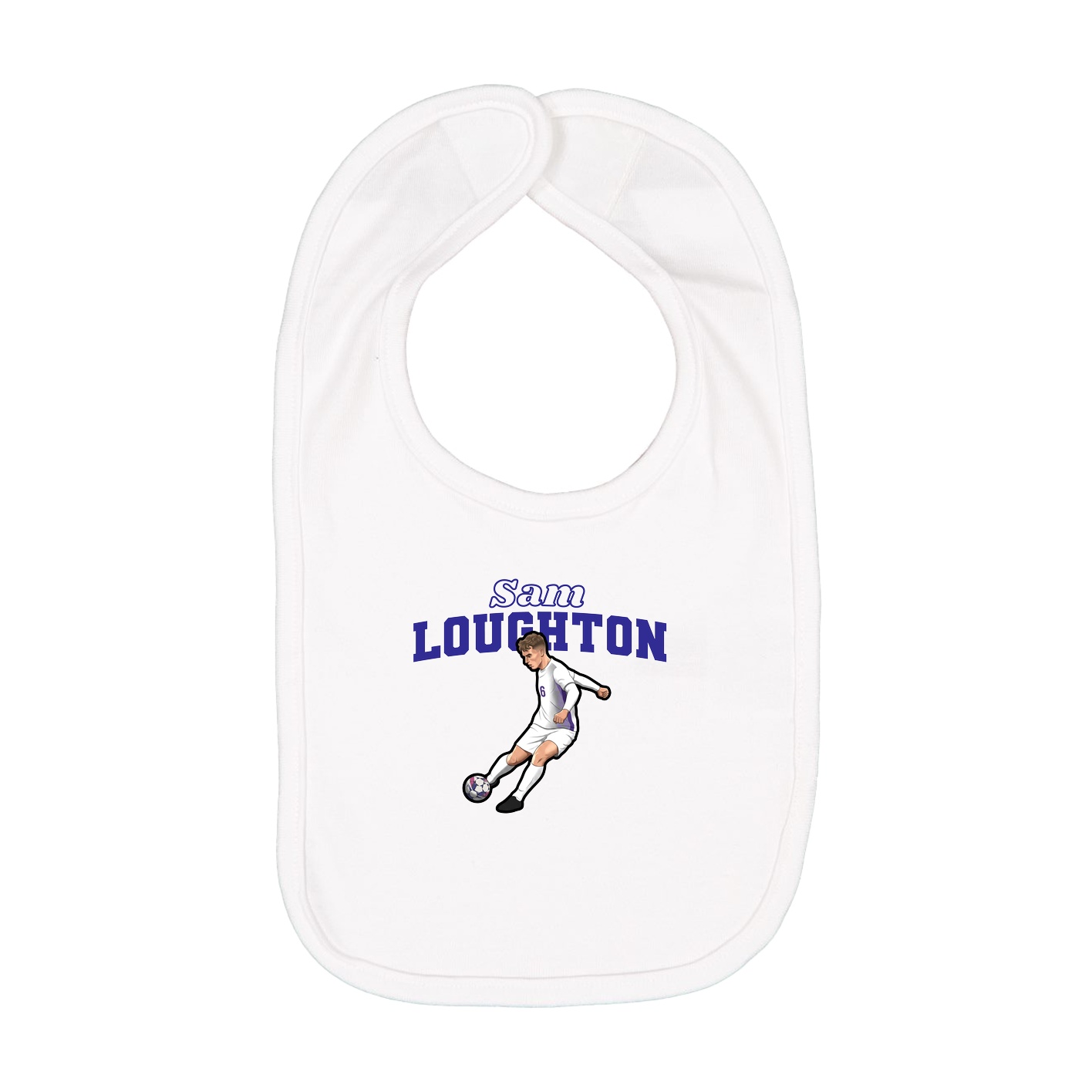 Infant Bib — Name Arch in White