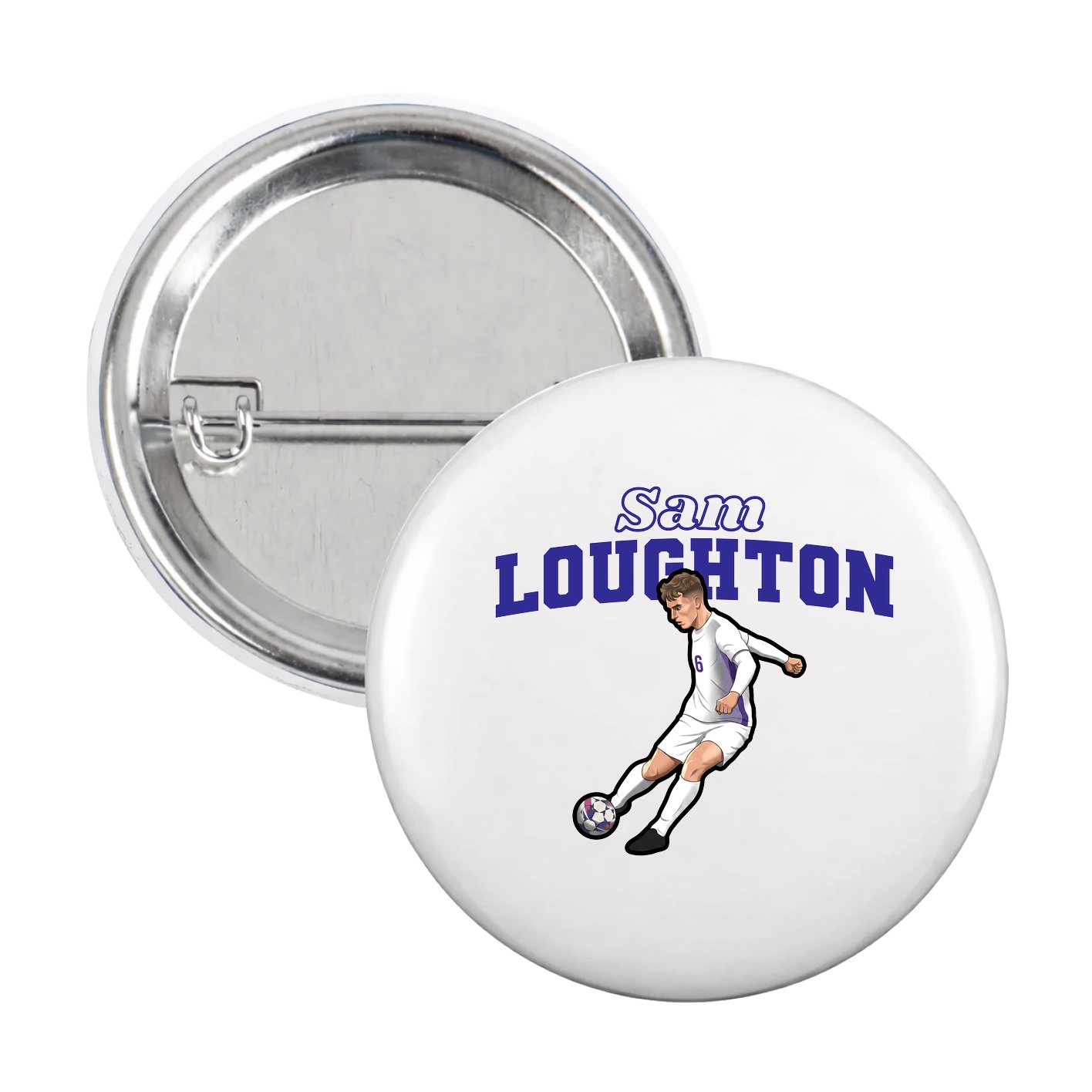 Game Day Button — Name Arch in White