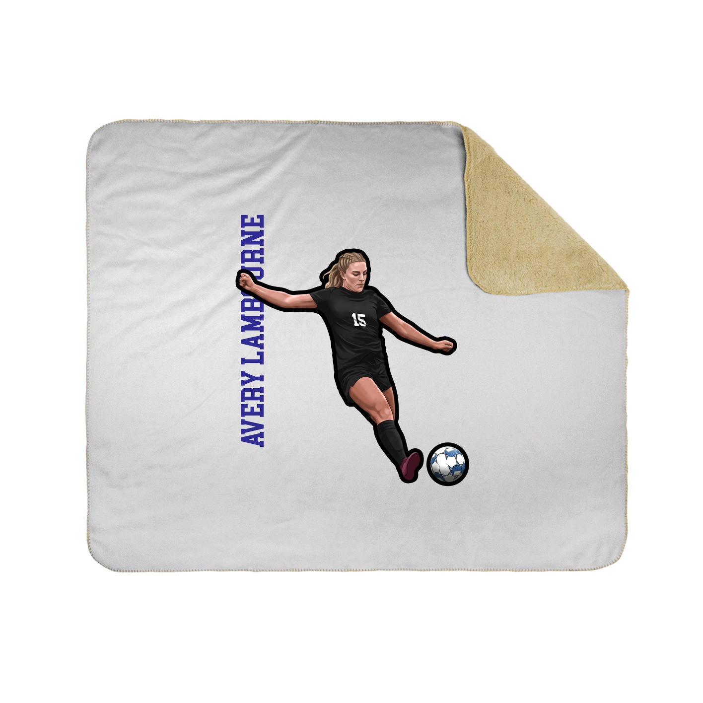 Throw Blanket — Name Vertical in White