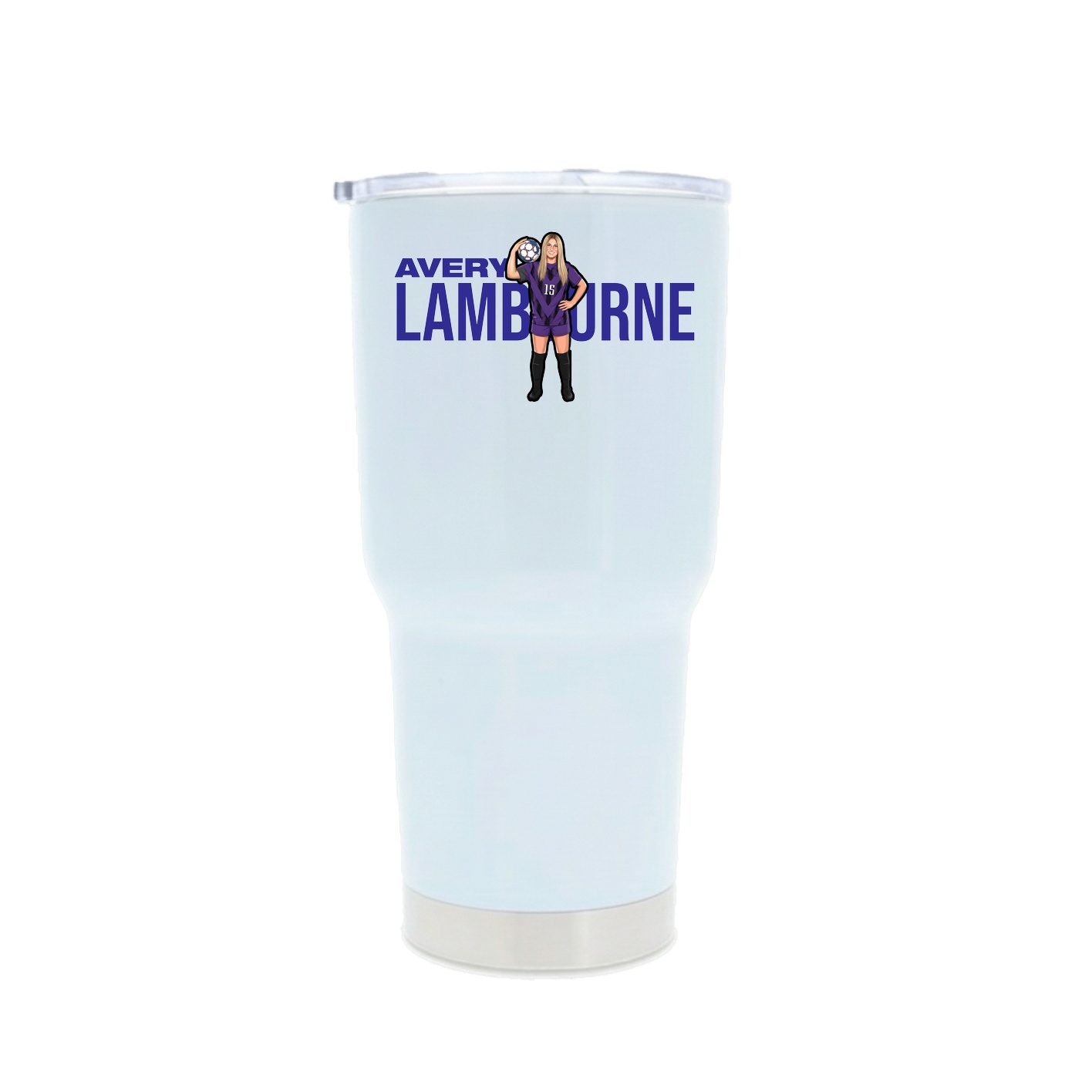 30oz Stainless Steel Tumbler — Player Name in White