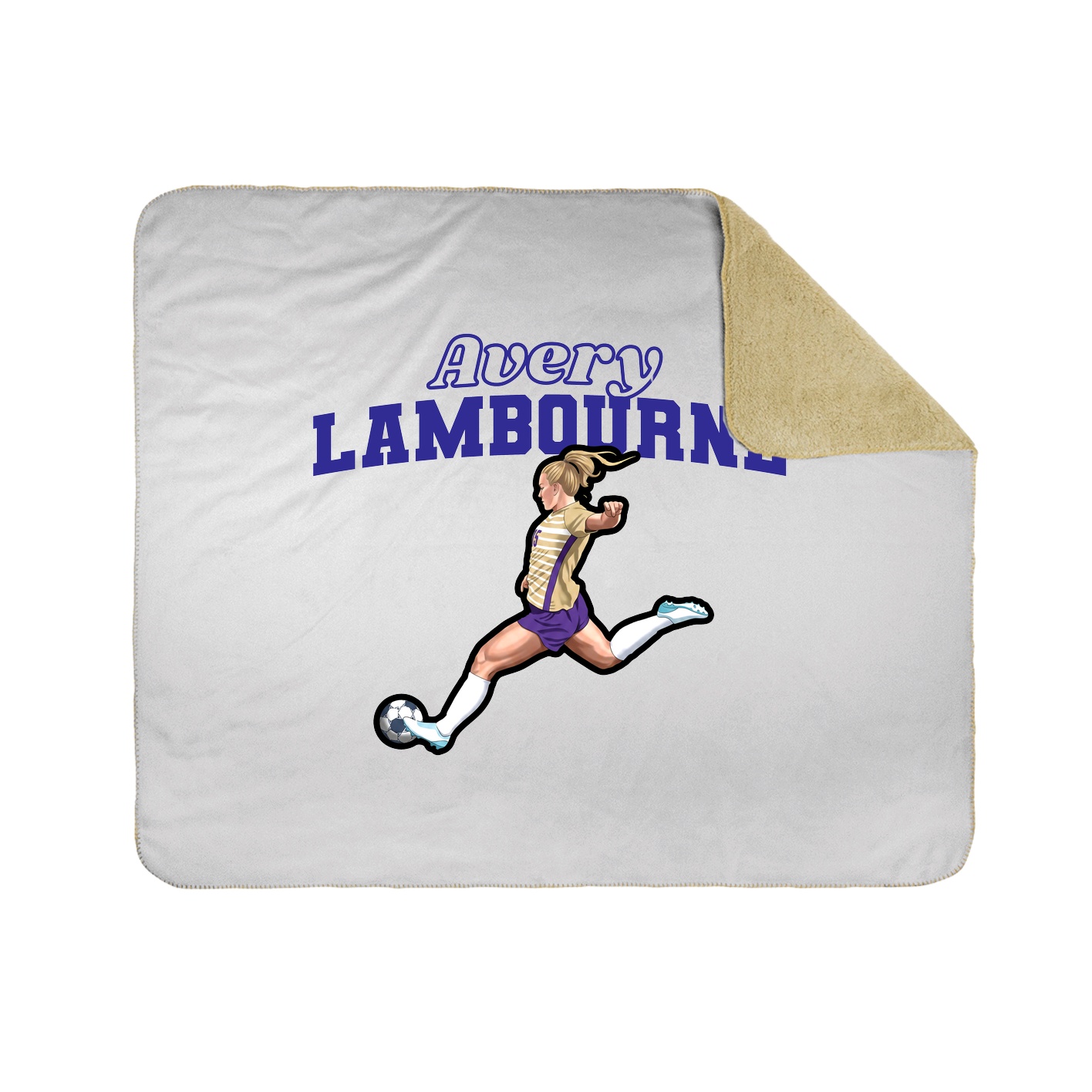 Throw Blanket — Name Arch in White