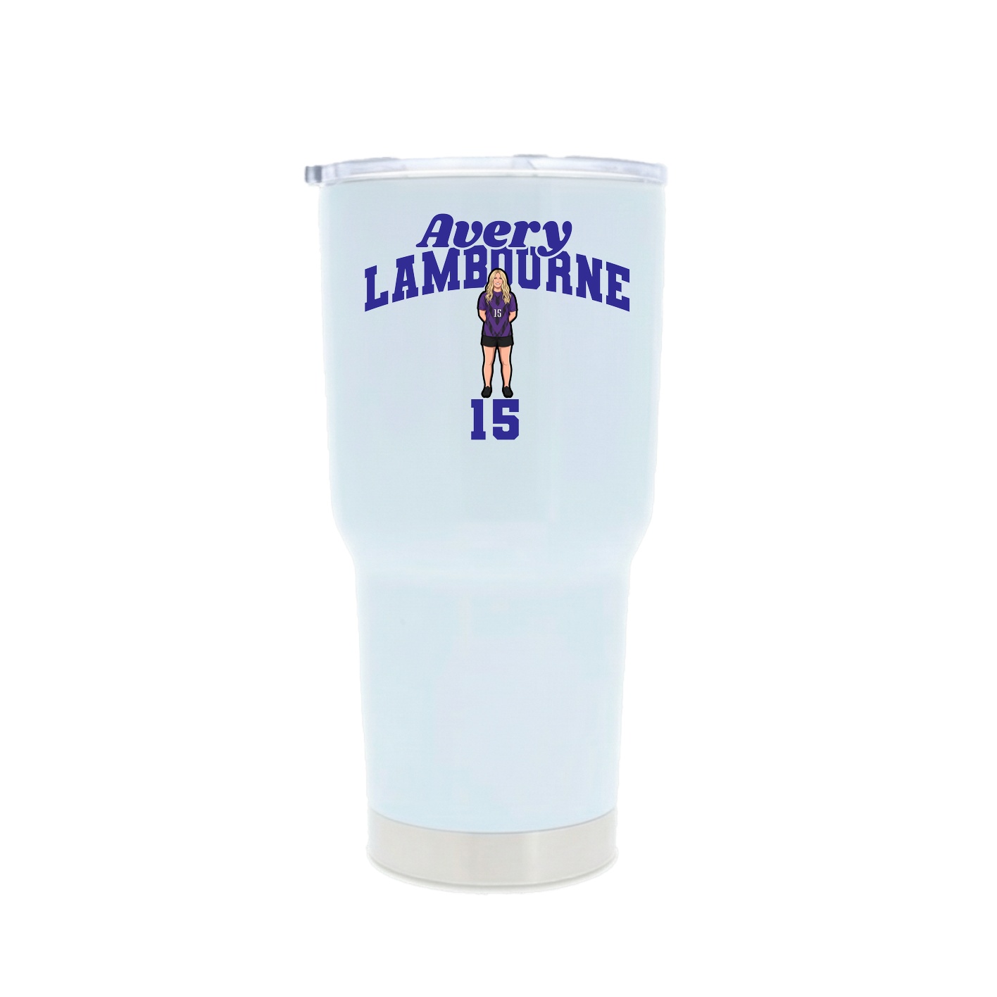 30oz Stainless Steel Tumbler — Signature Arch in White