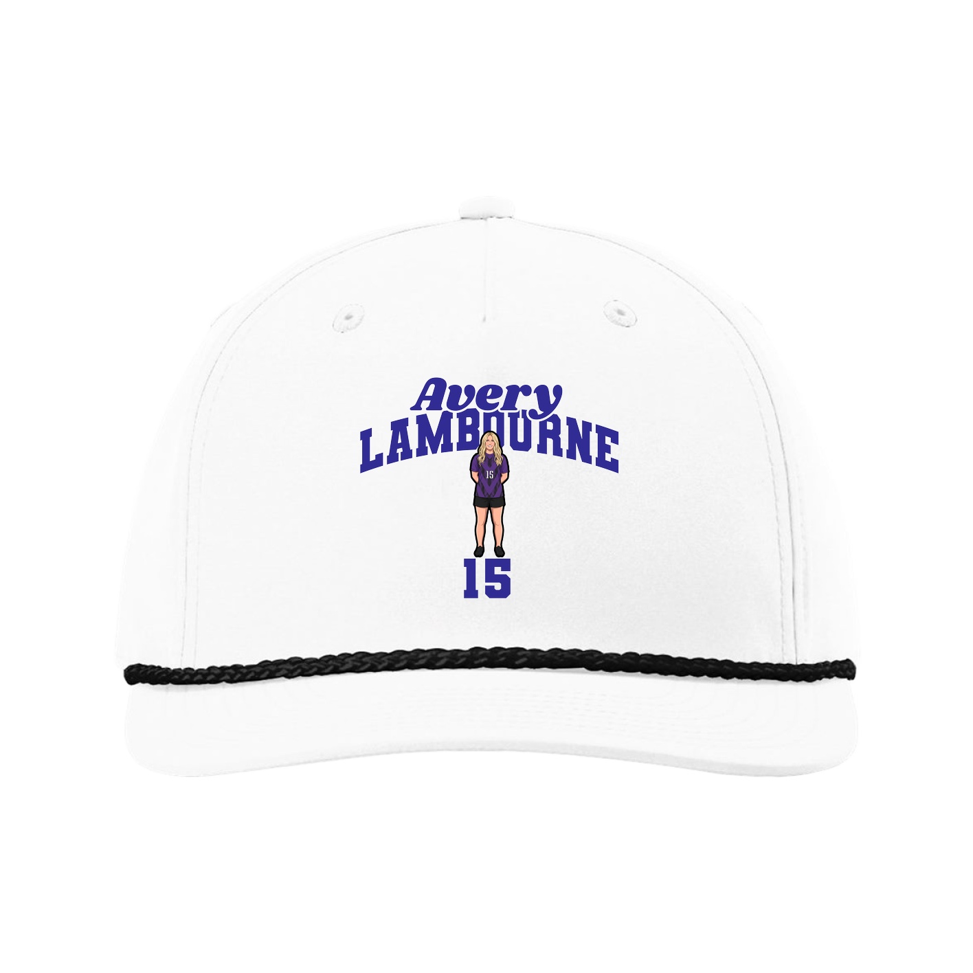 Five-Panel Classic Rope Cap — Signature Arch in White