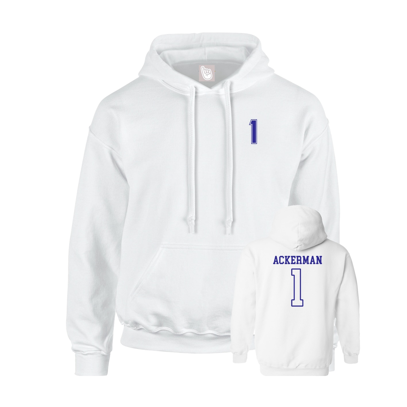 Youth Hoodie — Chest Back in White