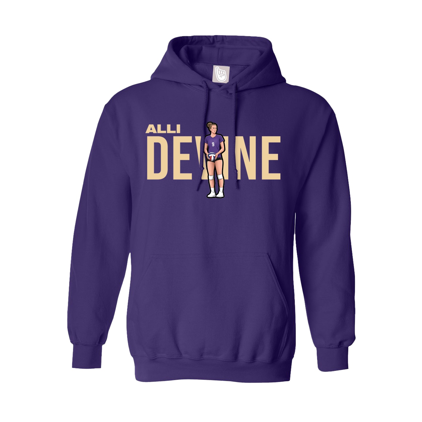 Youth Hoodie — Player Name in Purple