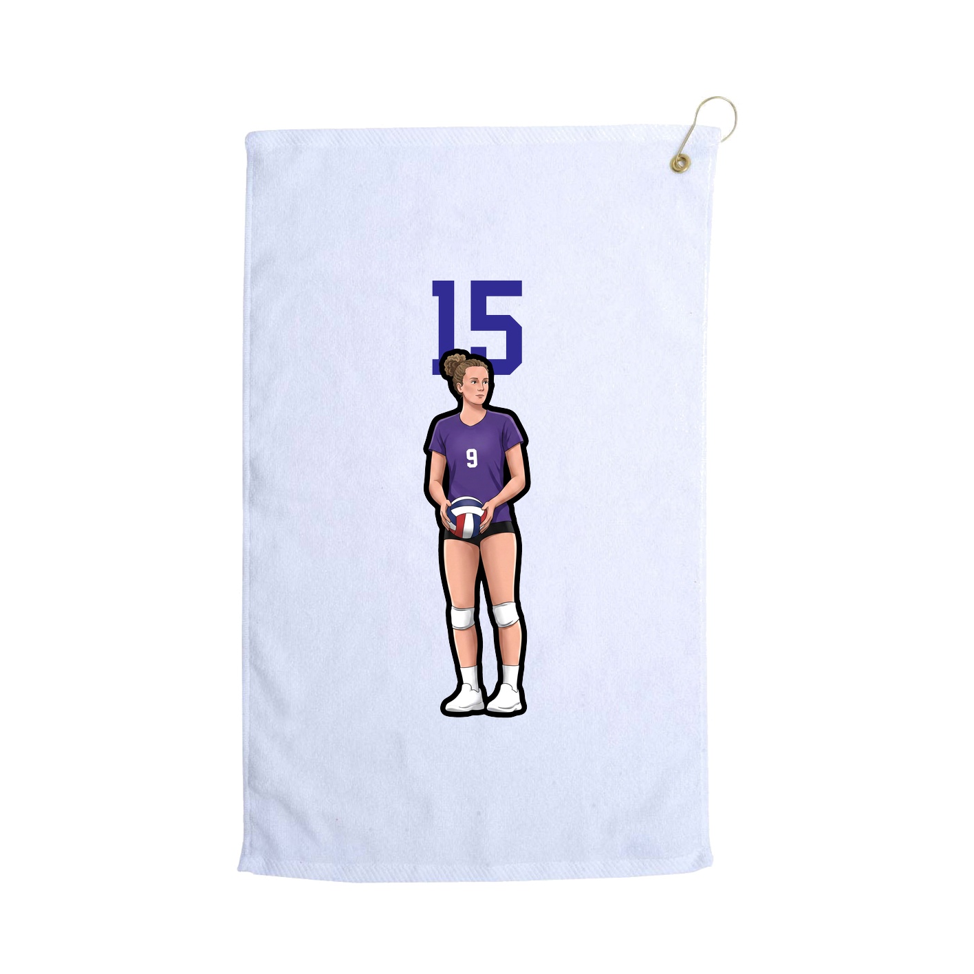 Golf Towel — Number Top in White