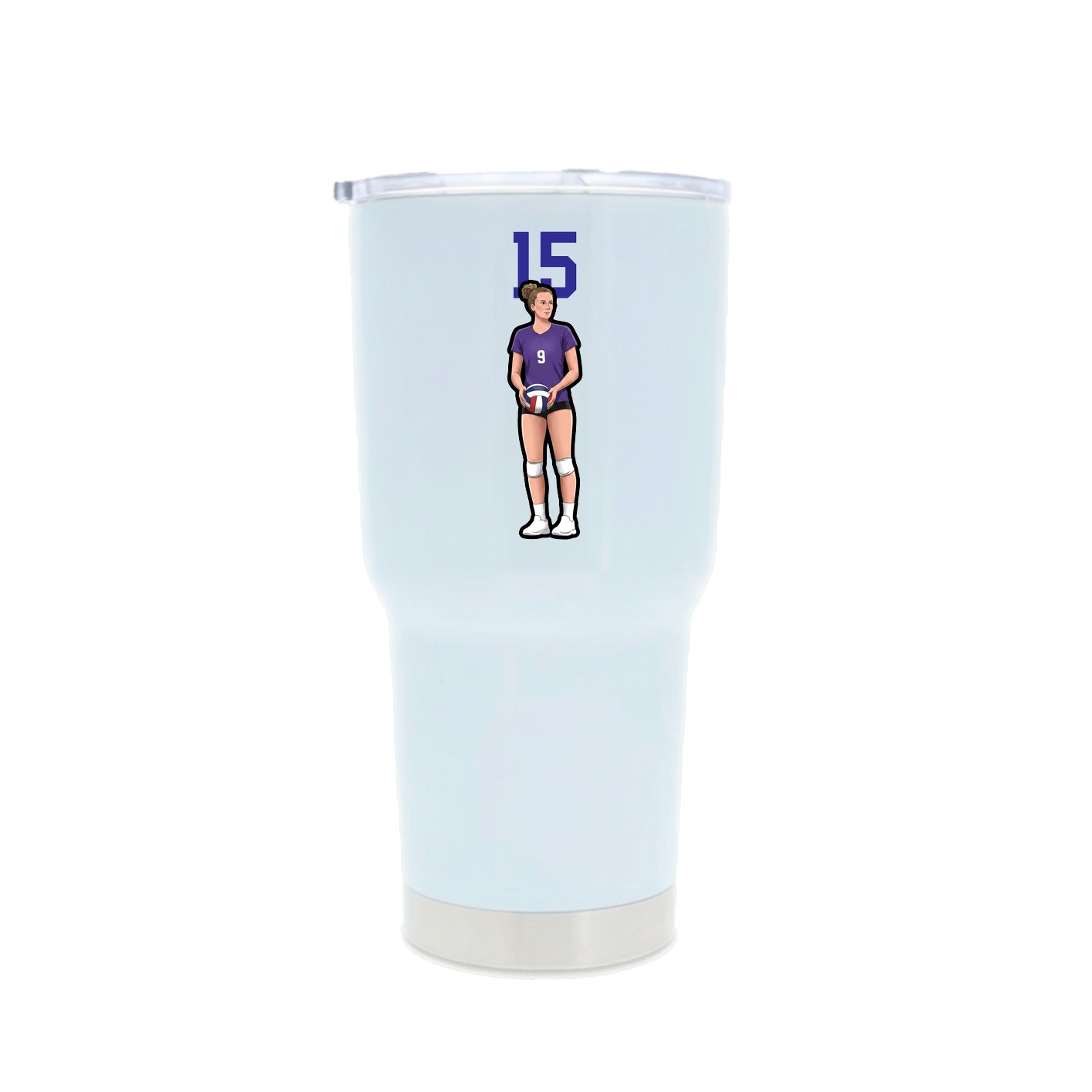 30oz Stainless Steel Tumbler — Number Top in White